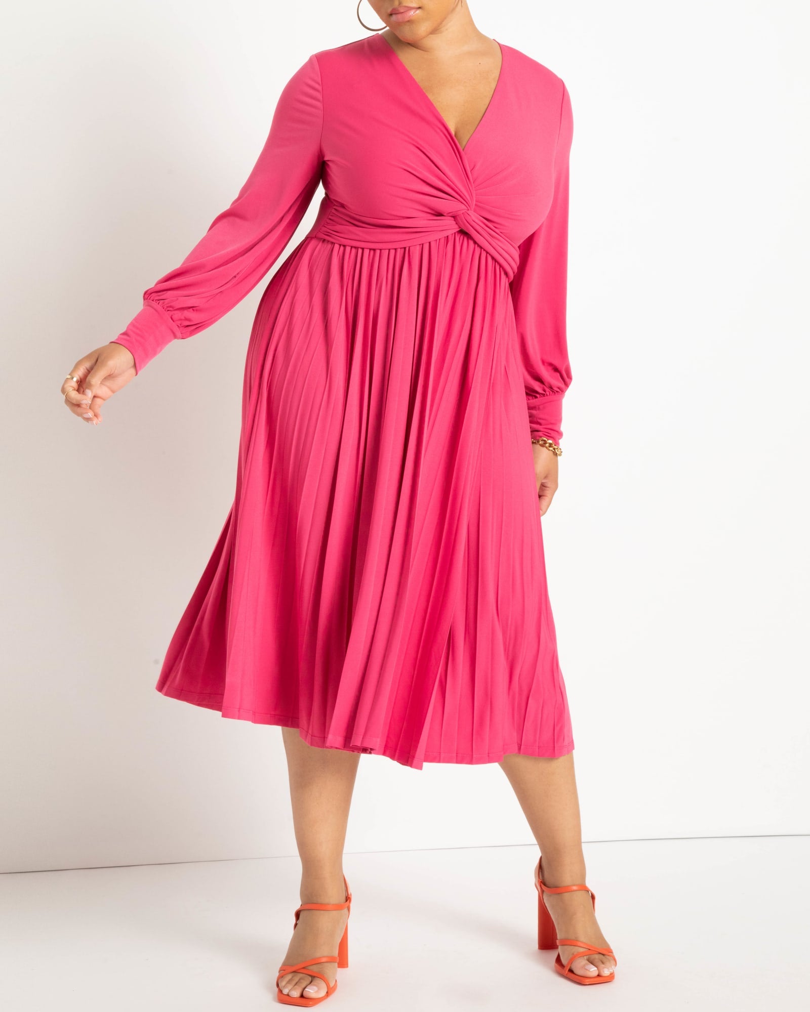 Plus-size Knot Front Dress