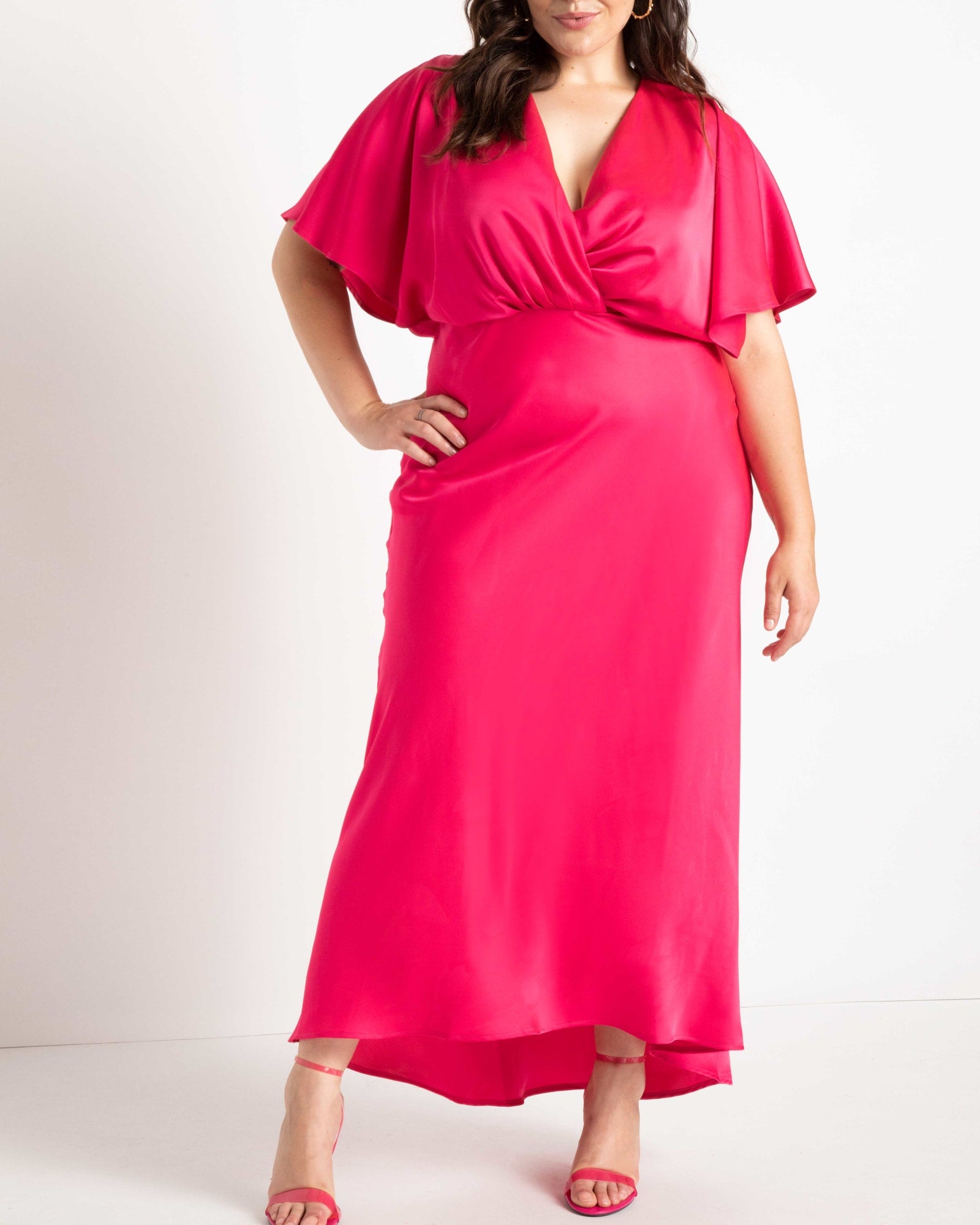 Kimono Sleeve Maxi Dress | Pink | Pink