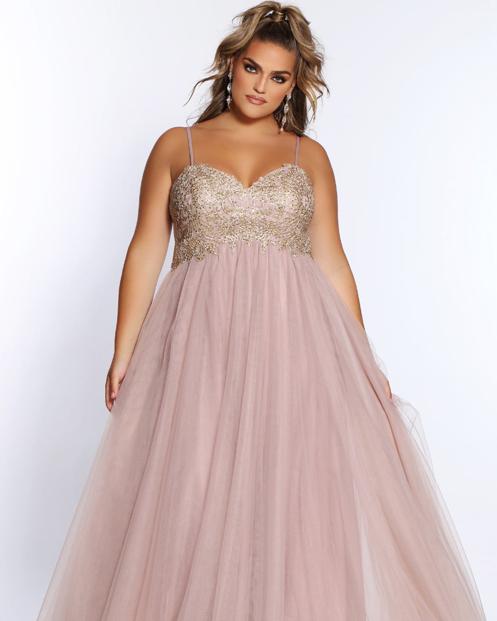 Plus Size Pink Prom Dress