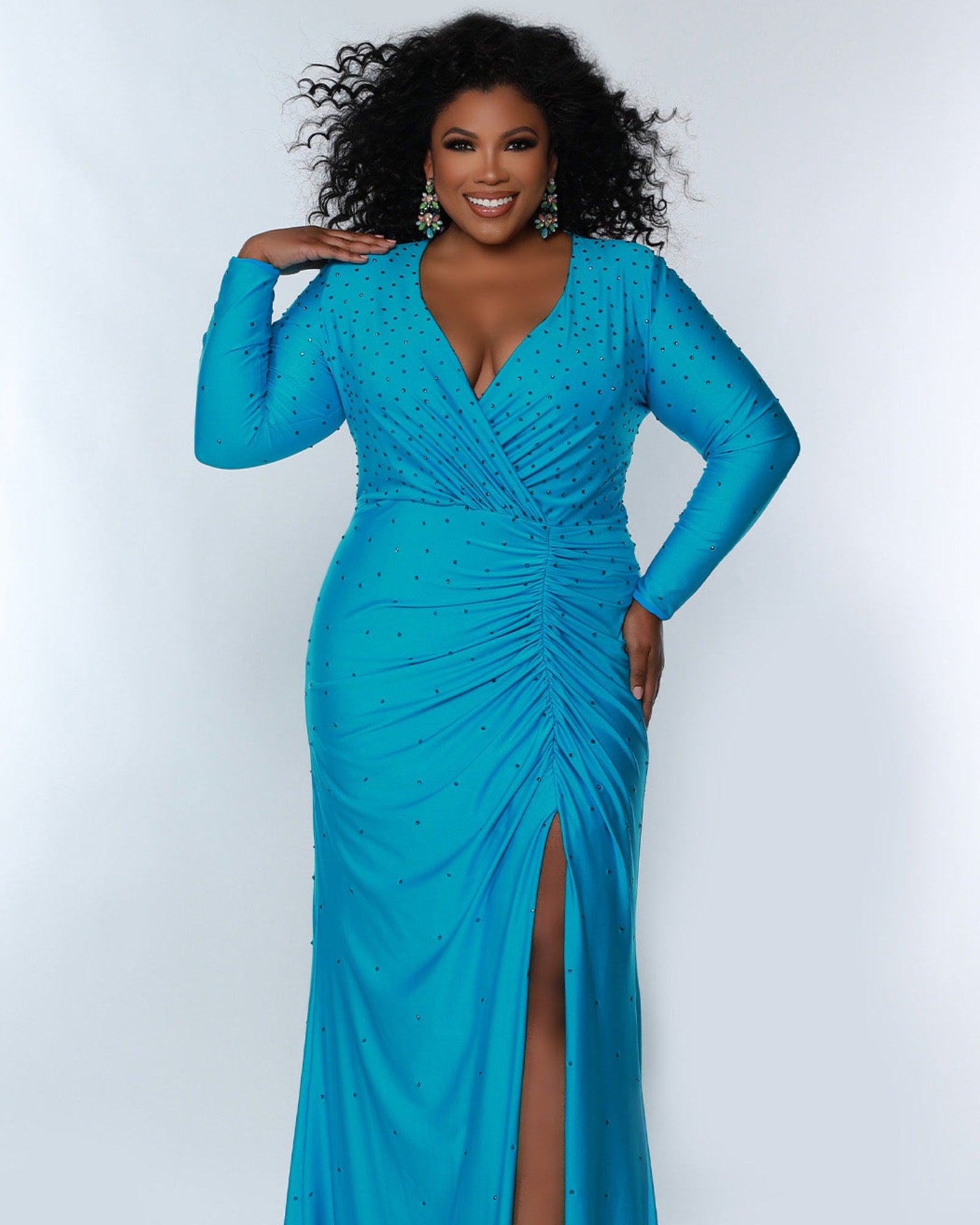 Plus Size Blue Formal Gown