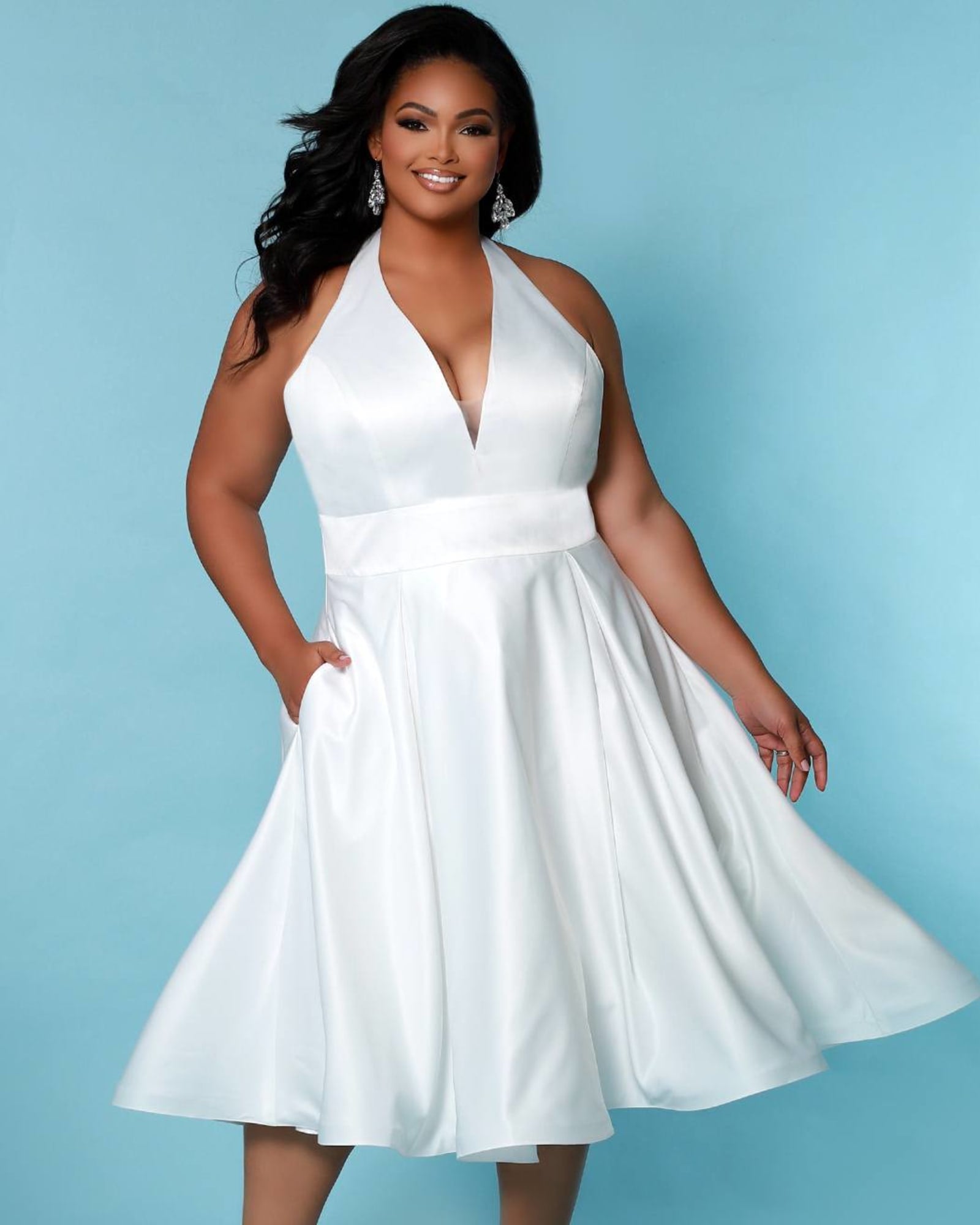 Short ivory wedding dress sales plus size