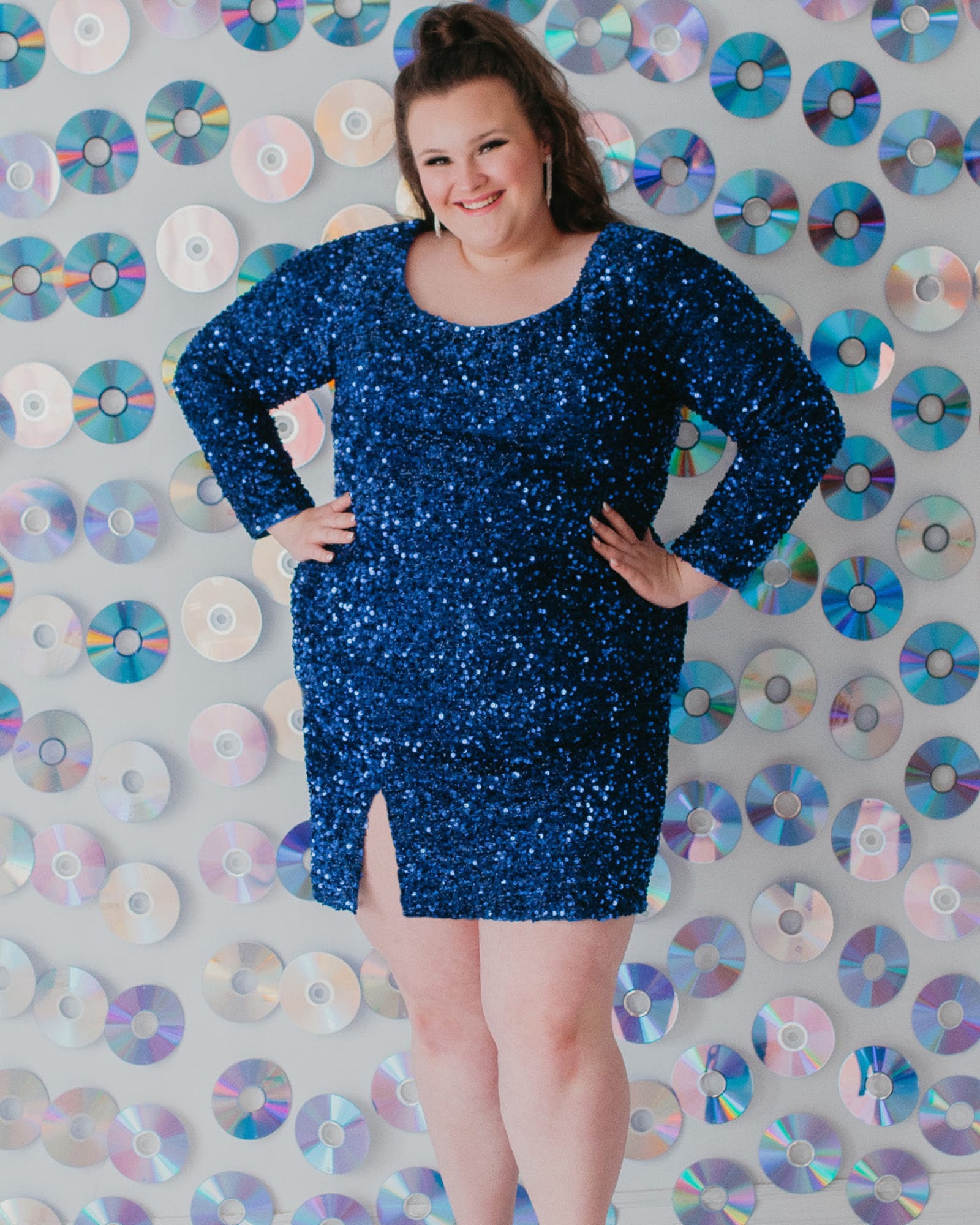 Plus Size Blue Prom Dress