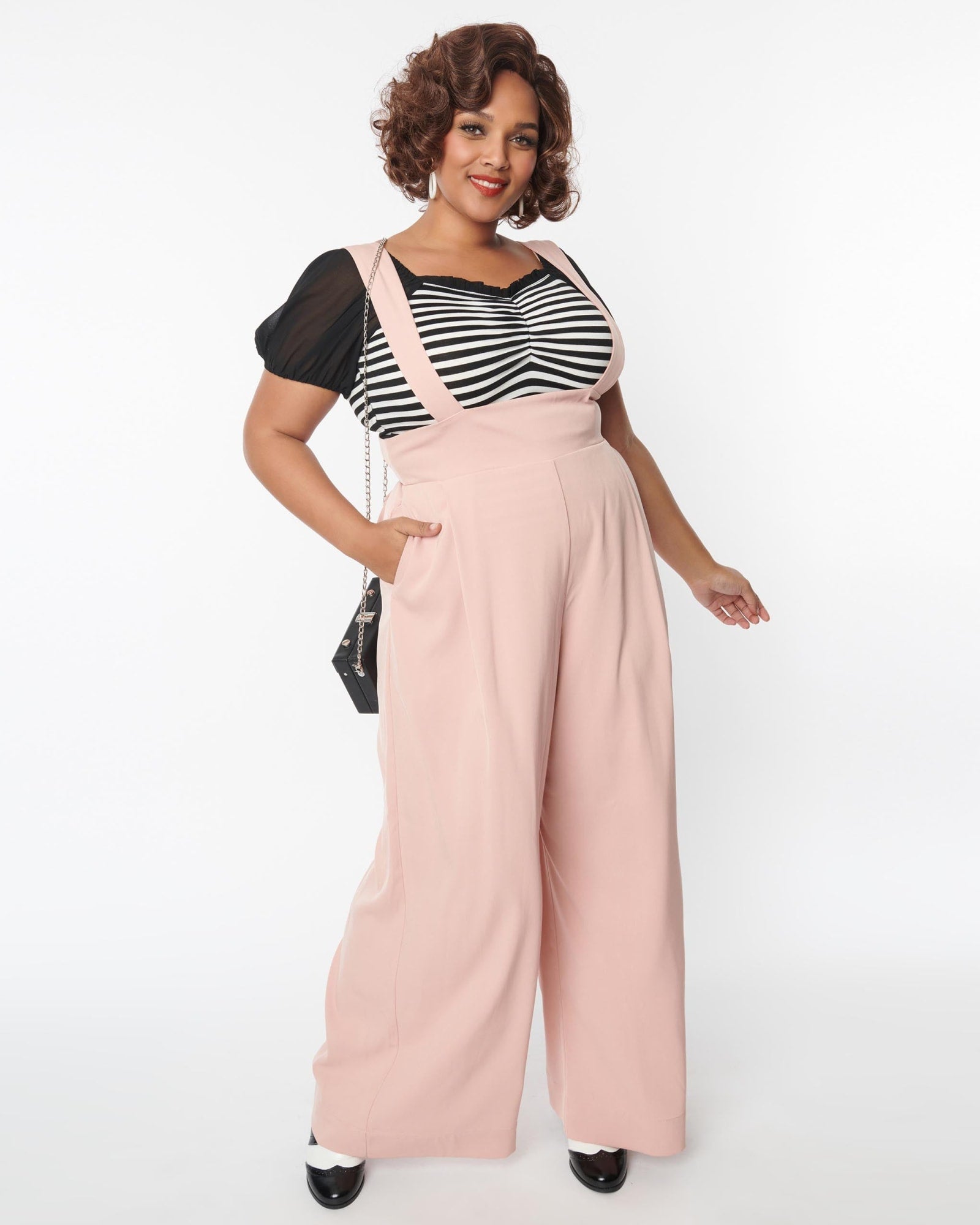 High Waist Suspender Pants