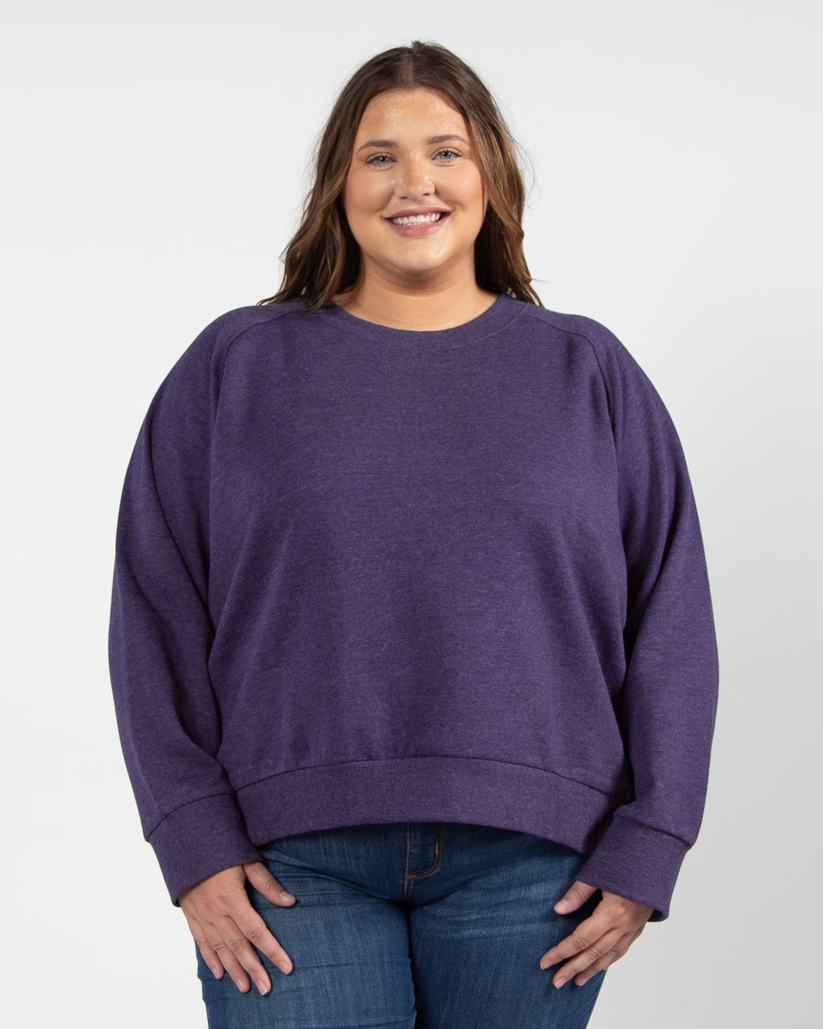 Boxy Raglan Pullover | Purple