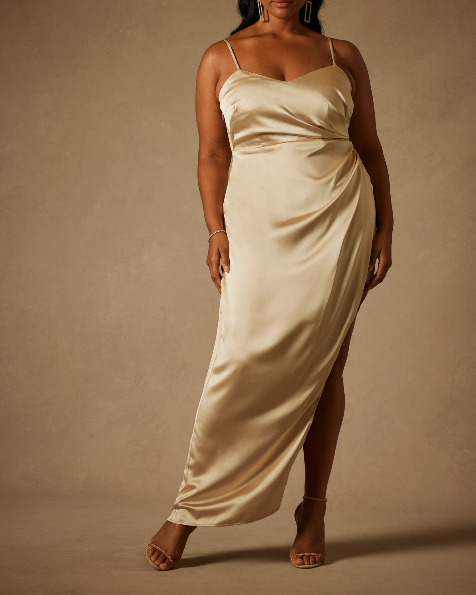 Bridal by ELOQUII Ruched Tea Length Dress