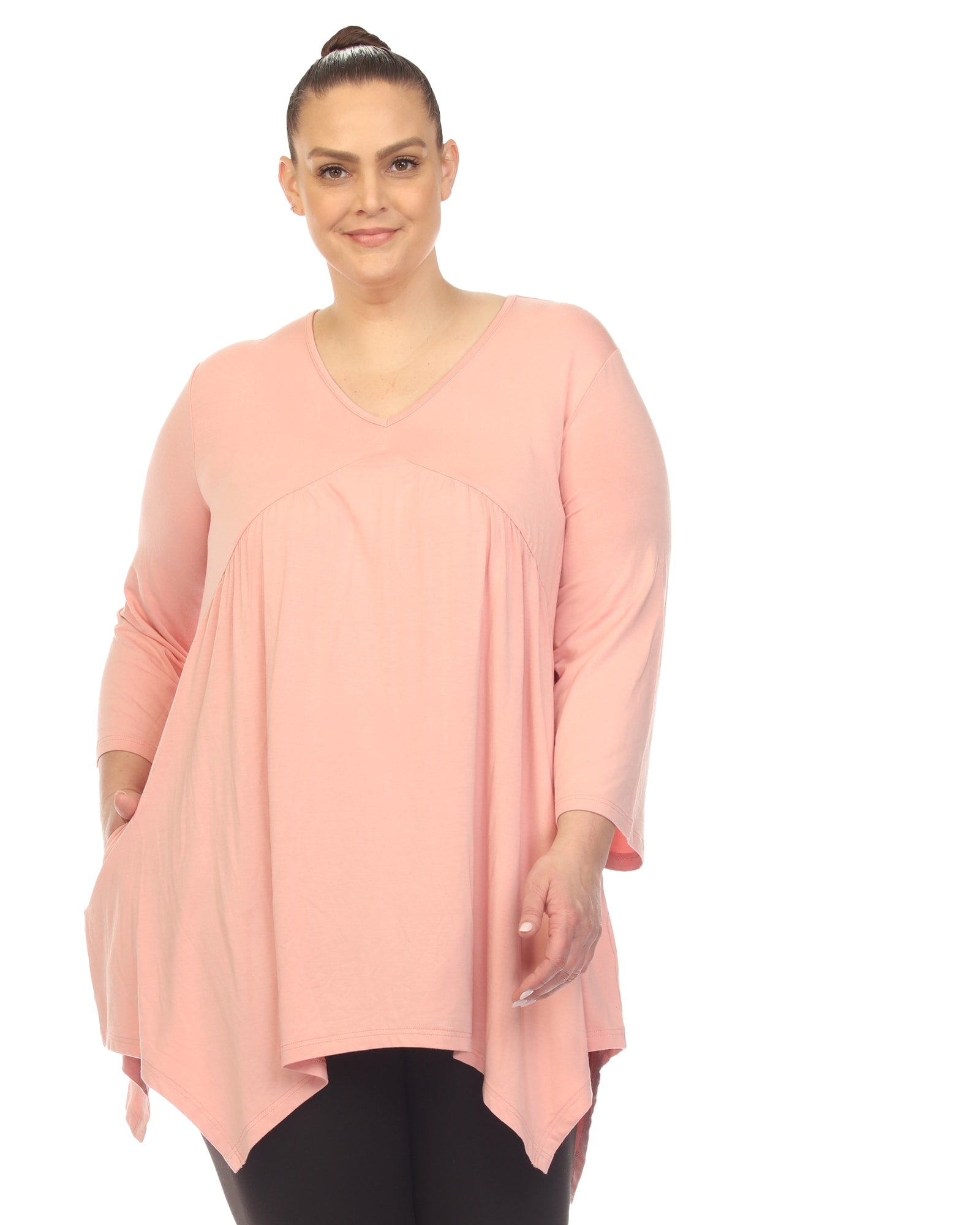 Plus Size Pink Tunic Tops