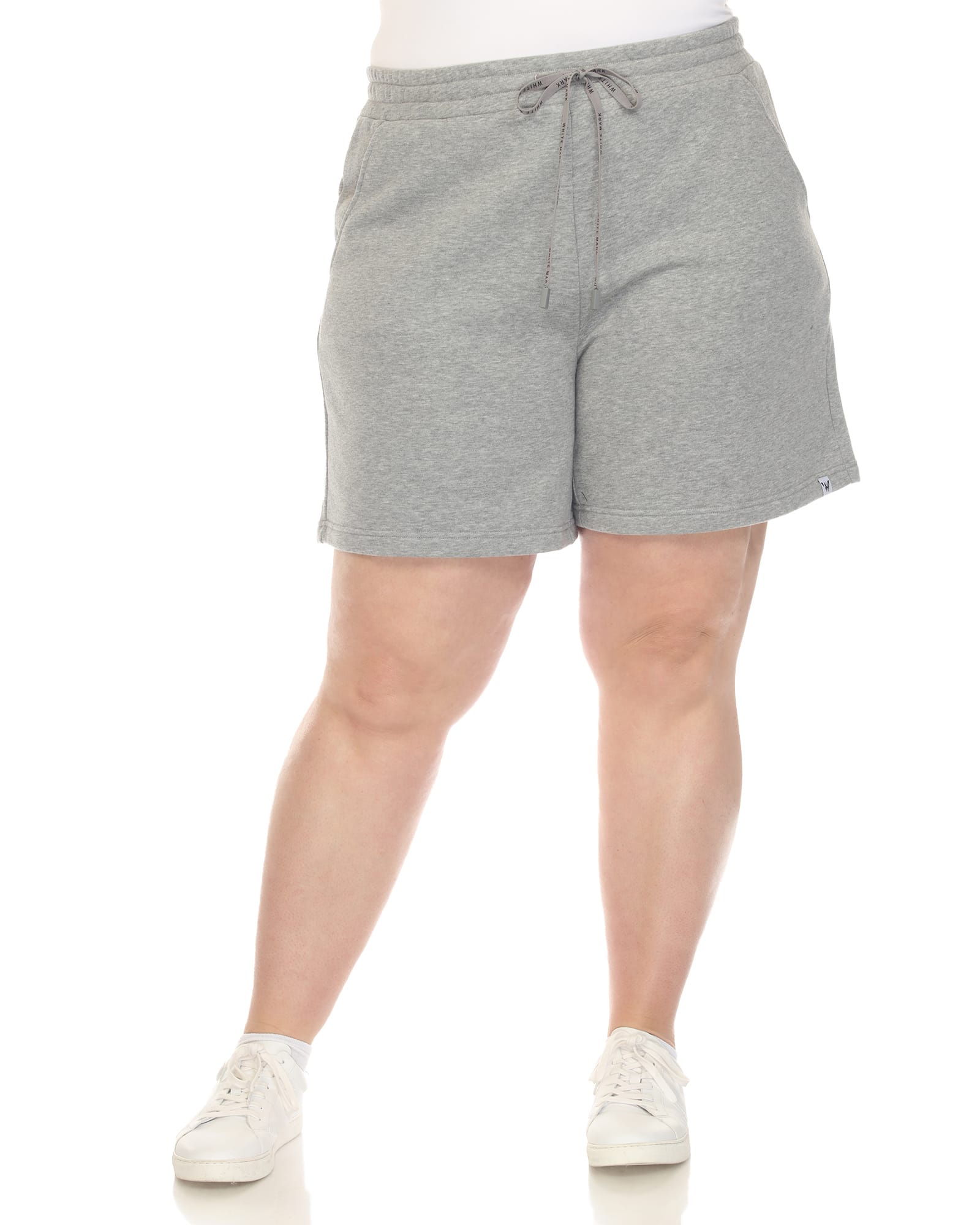 White Mark Super Soft Drawstring Waistband Sweat Shorts | Charcoal
