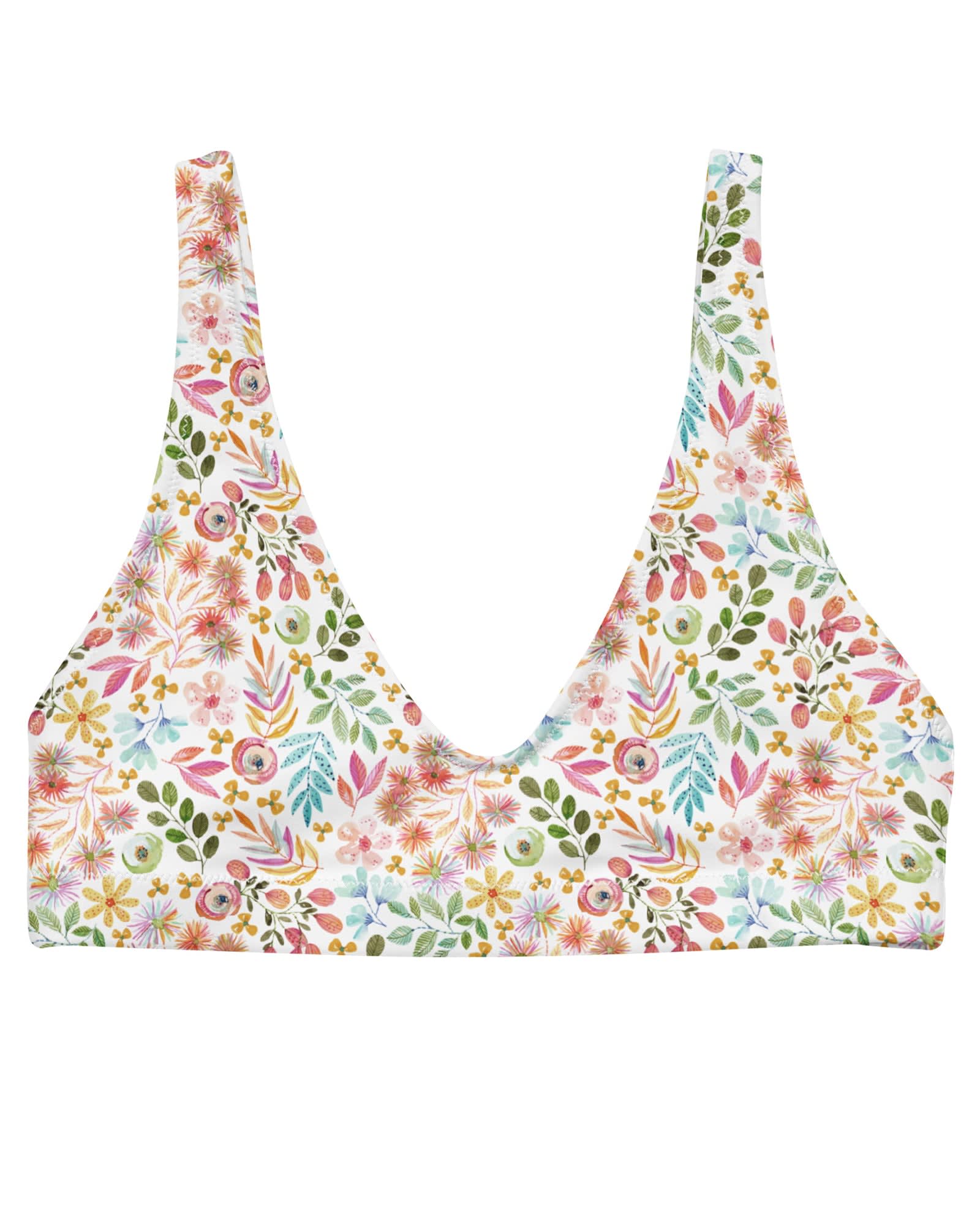 Garden Gala Floral Recycled Bikini Top | Multi