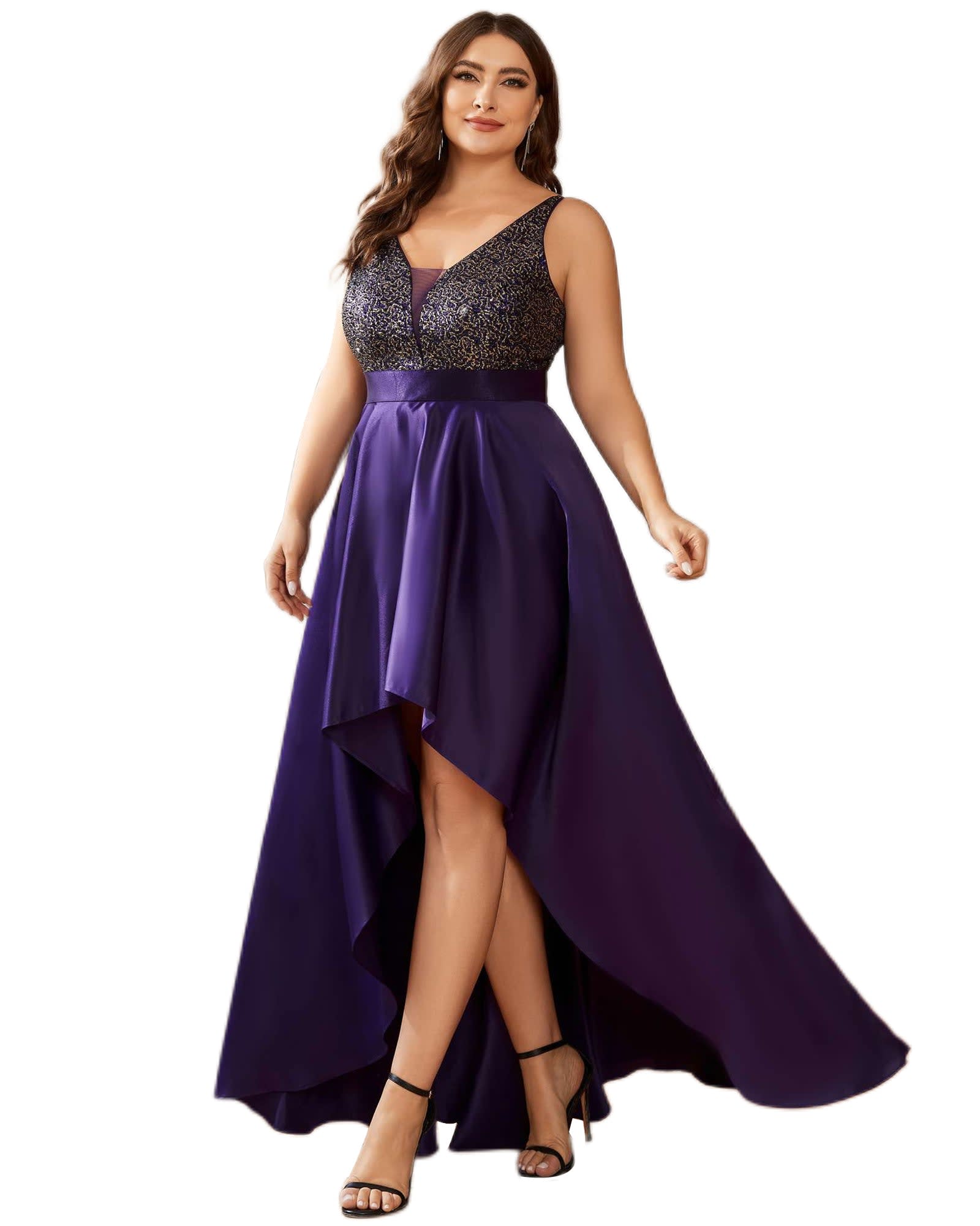 Dark purple plus size clearance dress