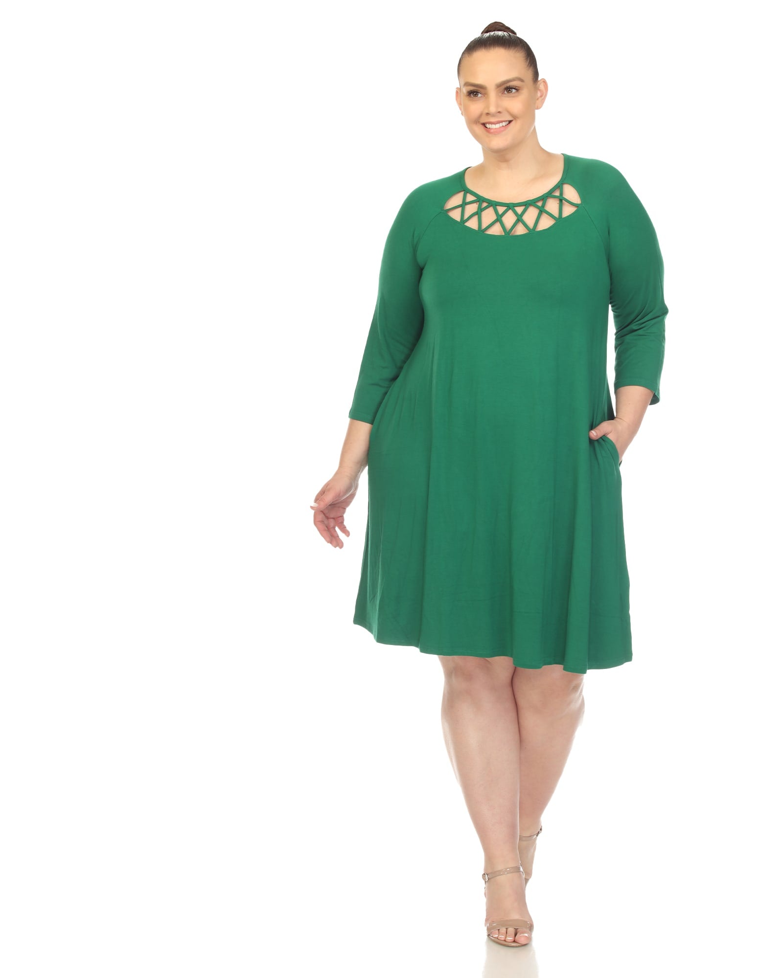 Plus Size Green Swing Dress