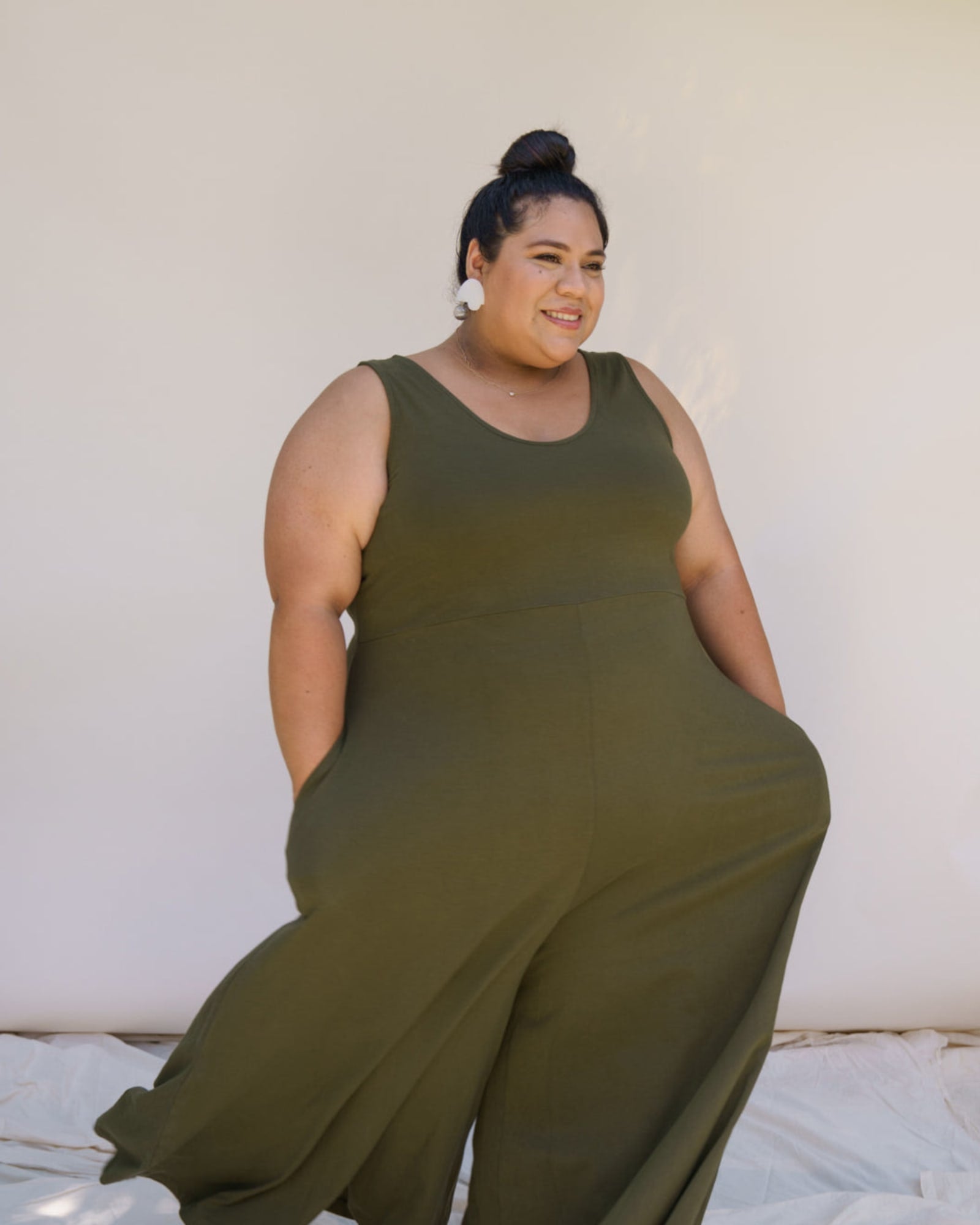Poetic Justice Plus Size Curvy Women's Olive Green Wide Leg