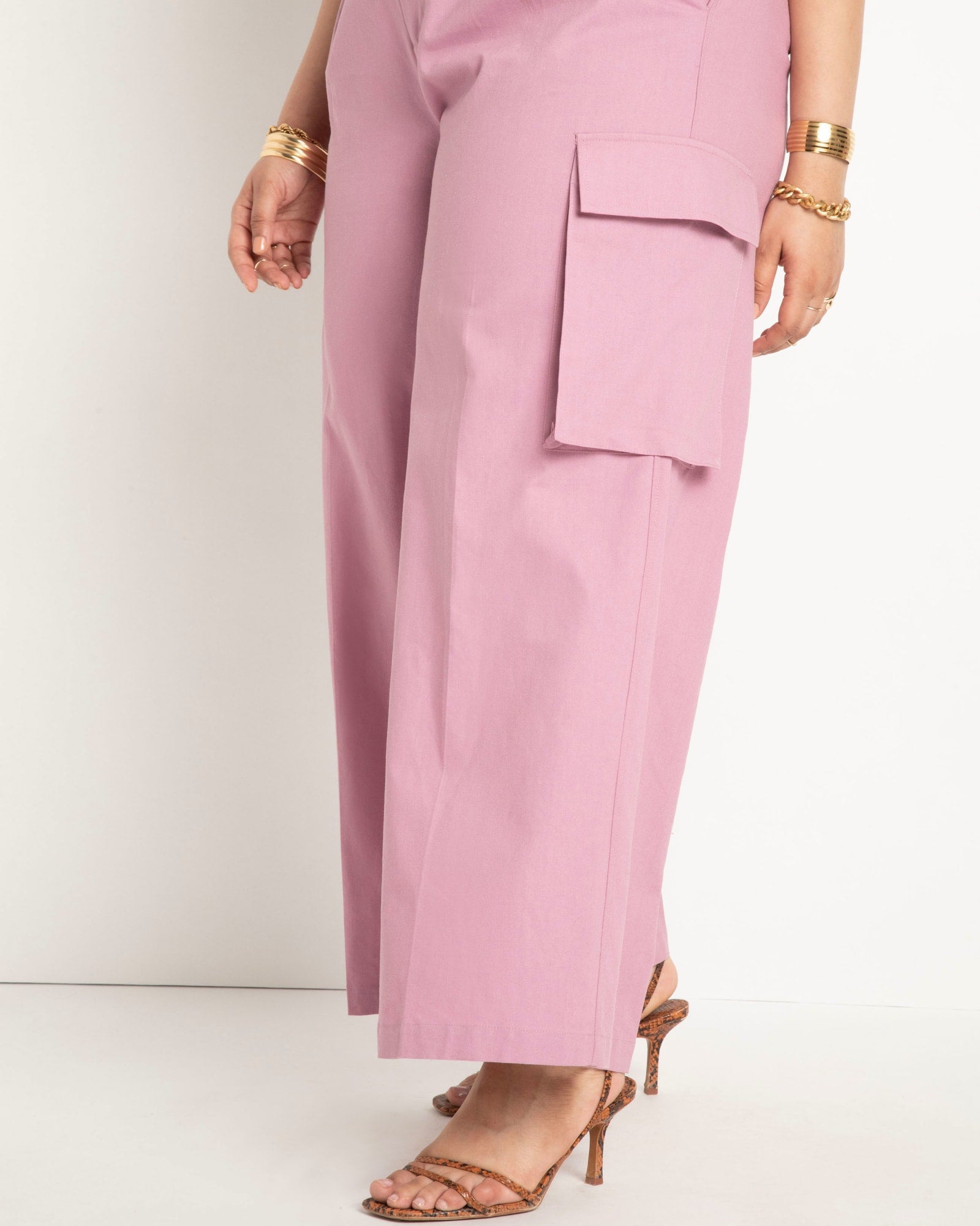 Moss Crepe Side Elastic Wide Leg Pant