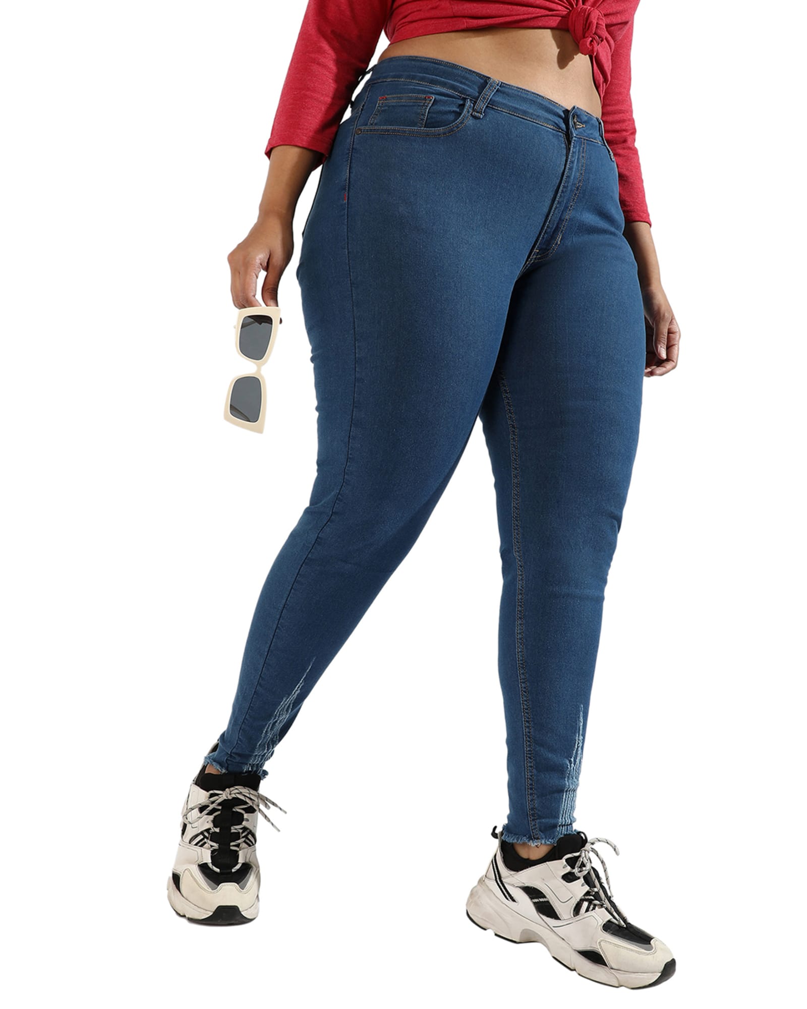 Women Solid Blue Skinny Fit Denim Jeans | Royal Blue
