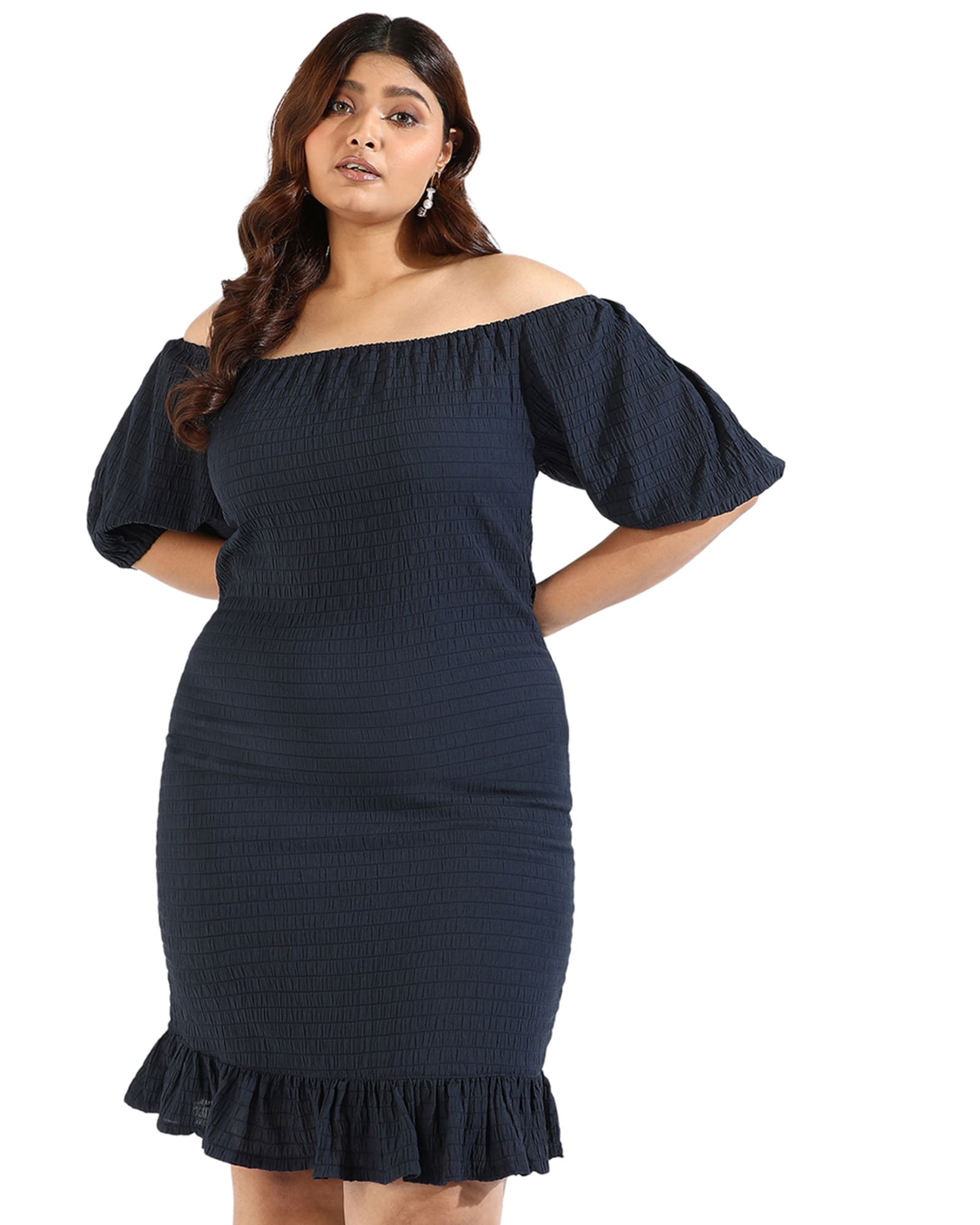 Women Blue Off Shoulder Dresses | Navy