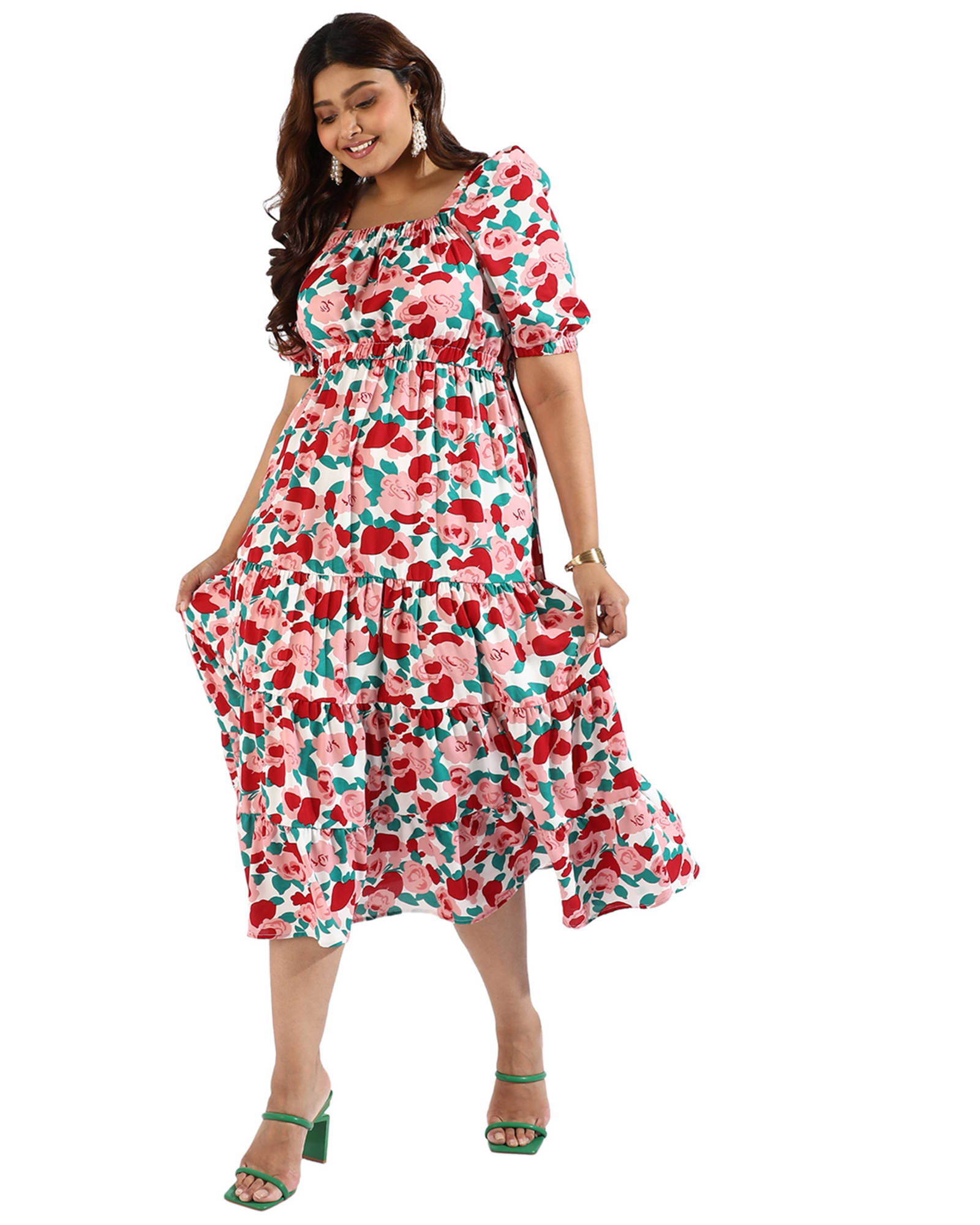 Women Floral Abstract Dresses | Red