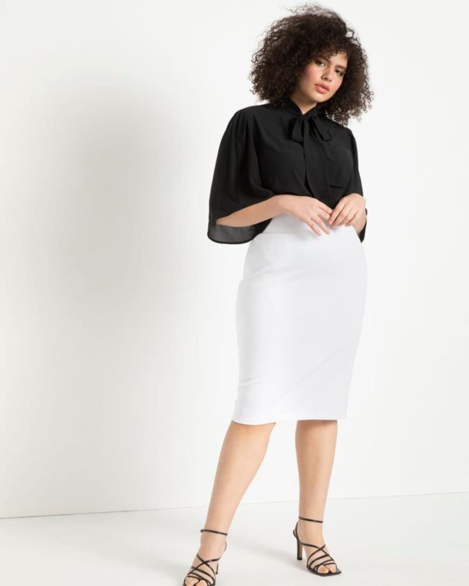 Neoprene Pencil Skirt | True White