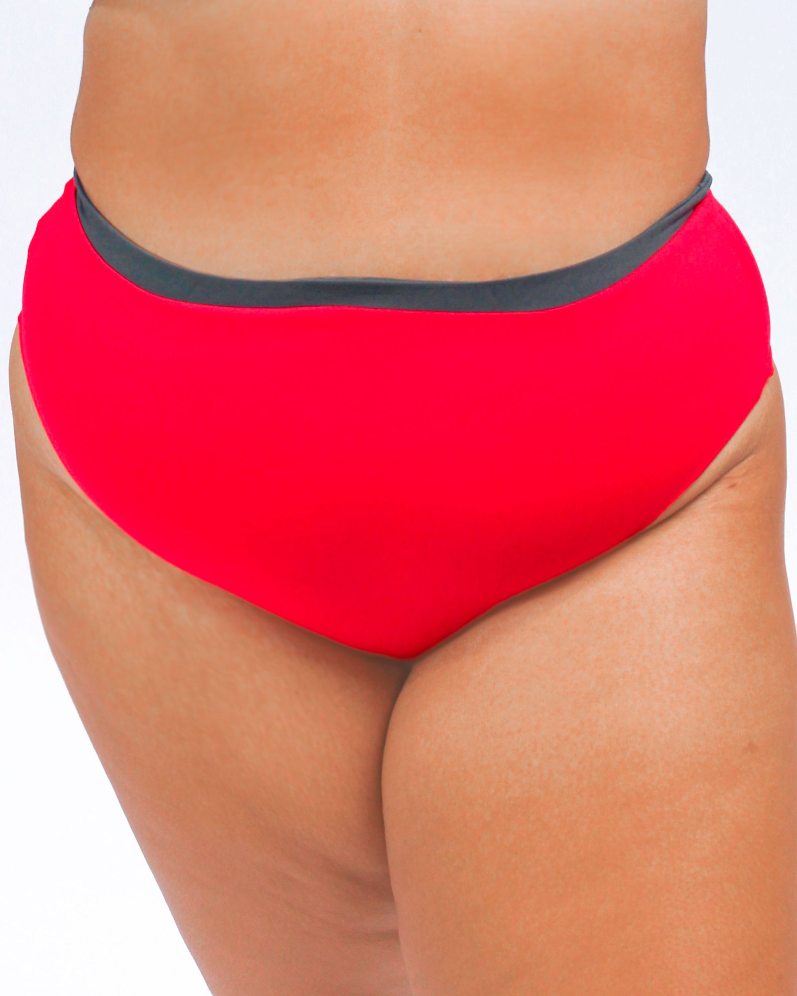 Rafaela contouring bikini bottom | Red and Dark Grey