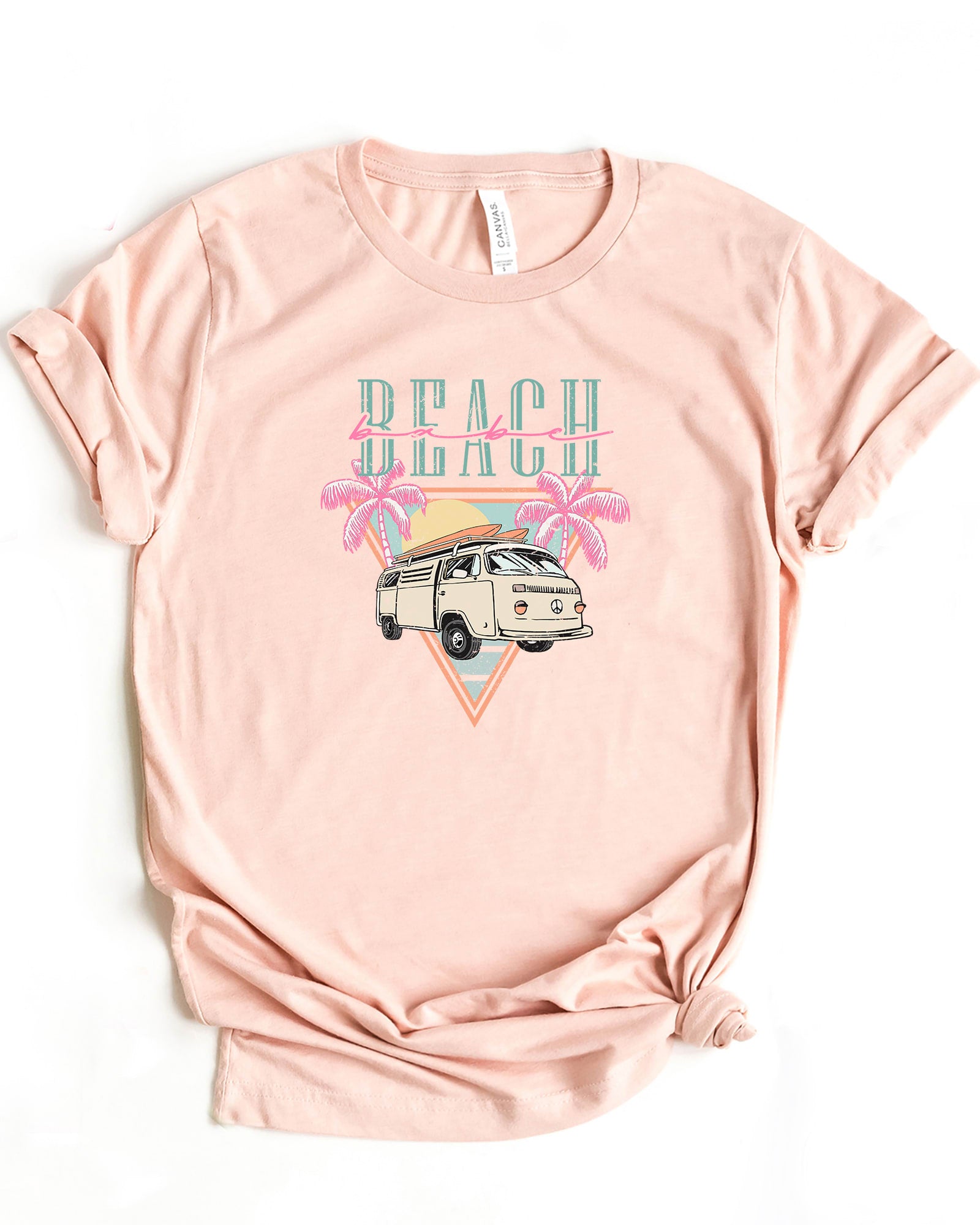 Beach Van Triangle Short Sleeve Graphic Tee | Blush