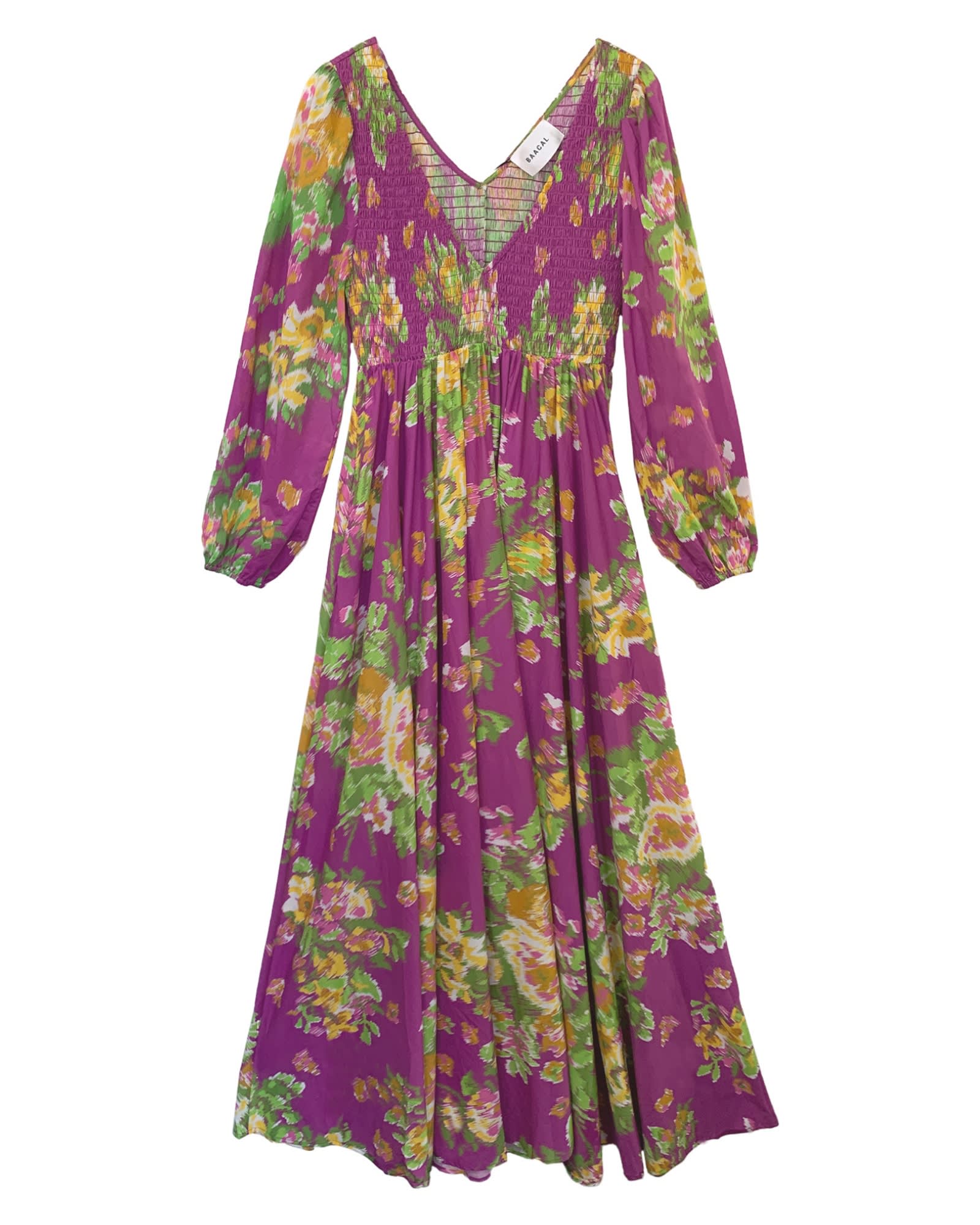 The Joni Magenta Floral Maxi Dress | Magenta Floral