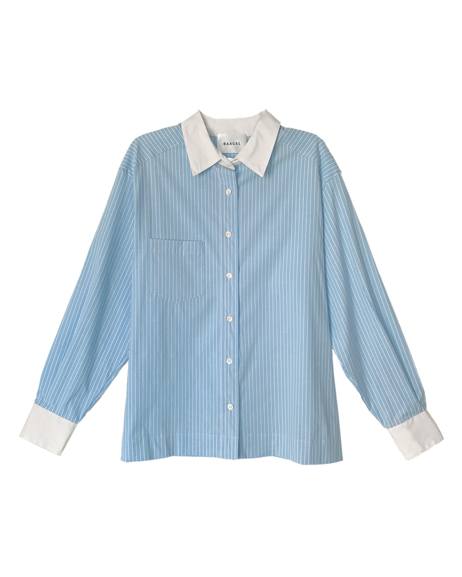 Perfect Oversized Stripe Shirt #1 Light Blue | Light Blue & White Striped