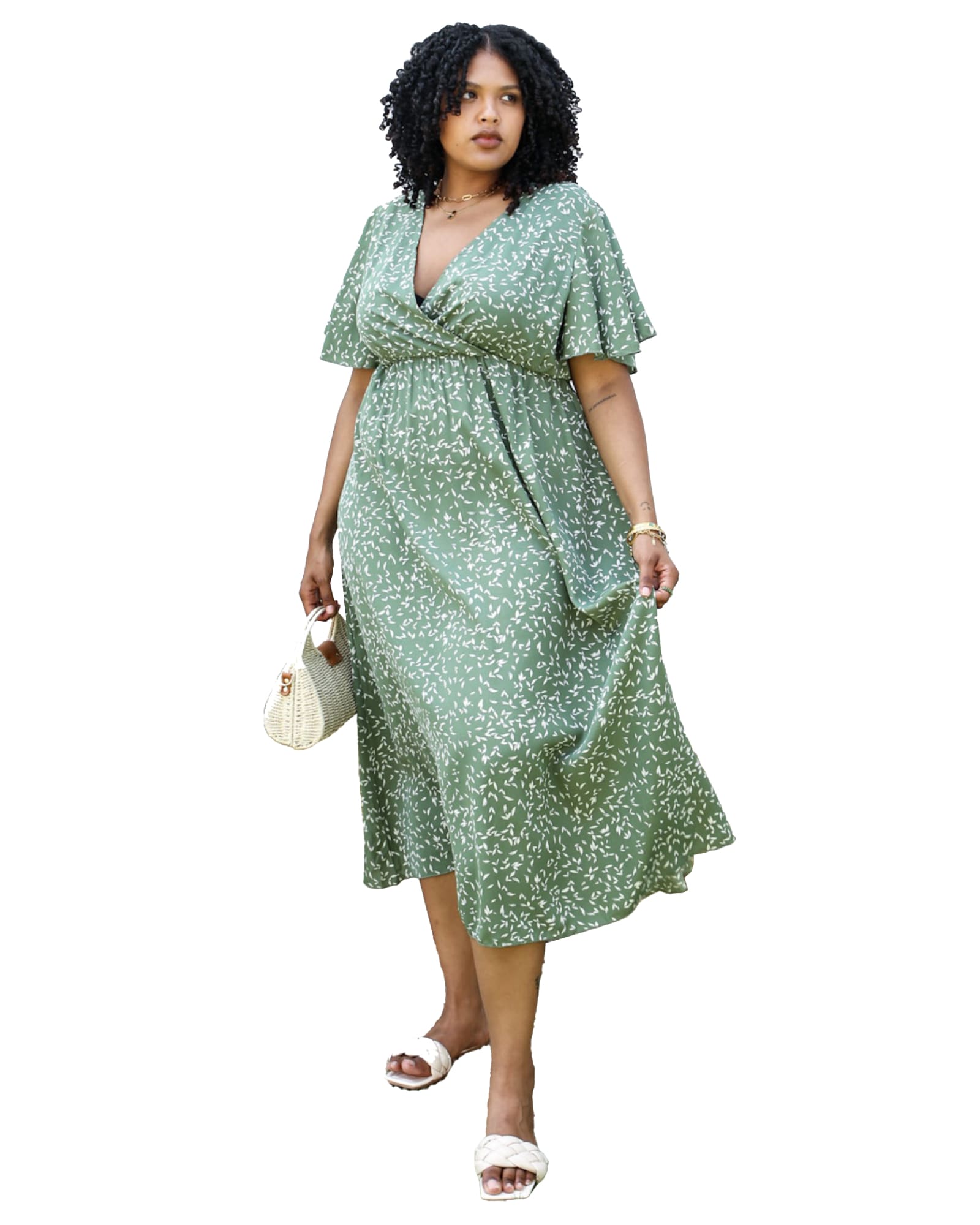 Green Wrap Dress Plus Size