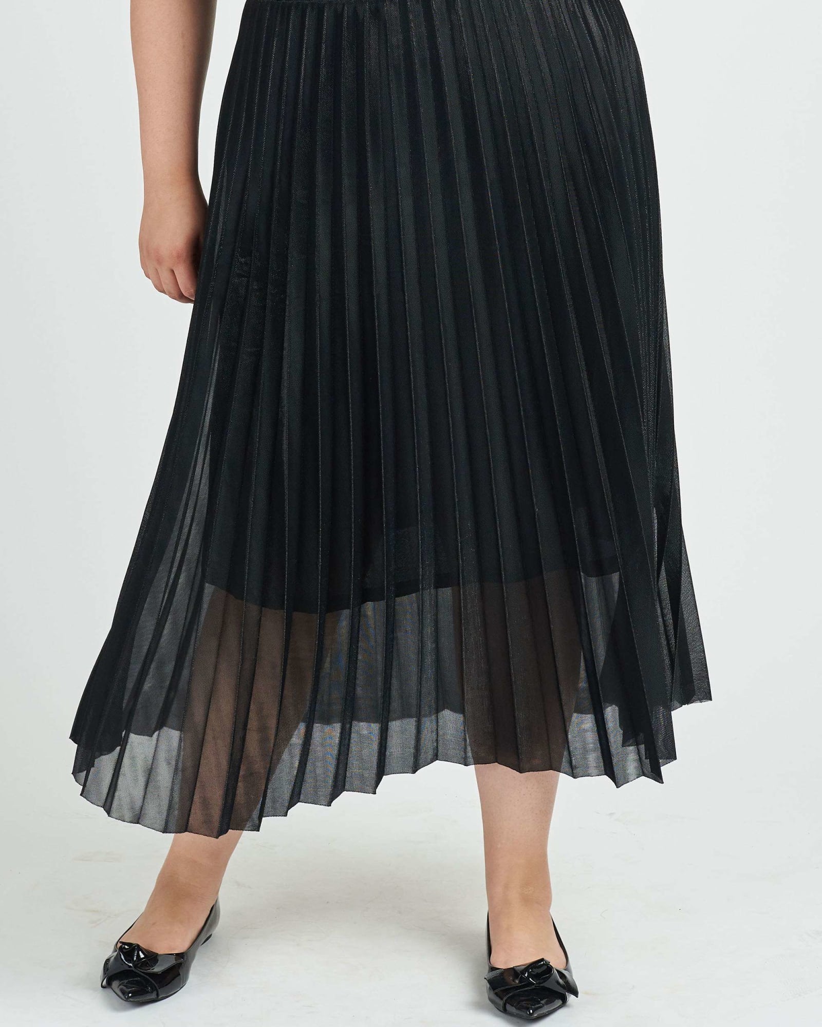 Carolyn Pleated Maxi Skirt | BLACK