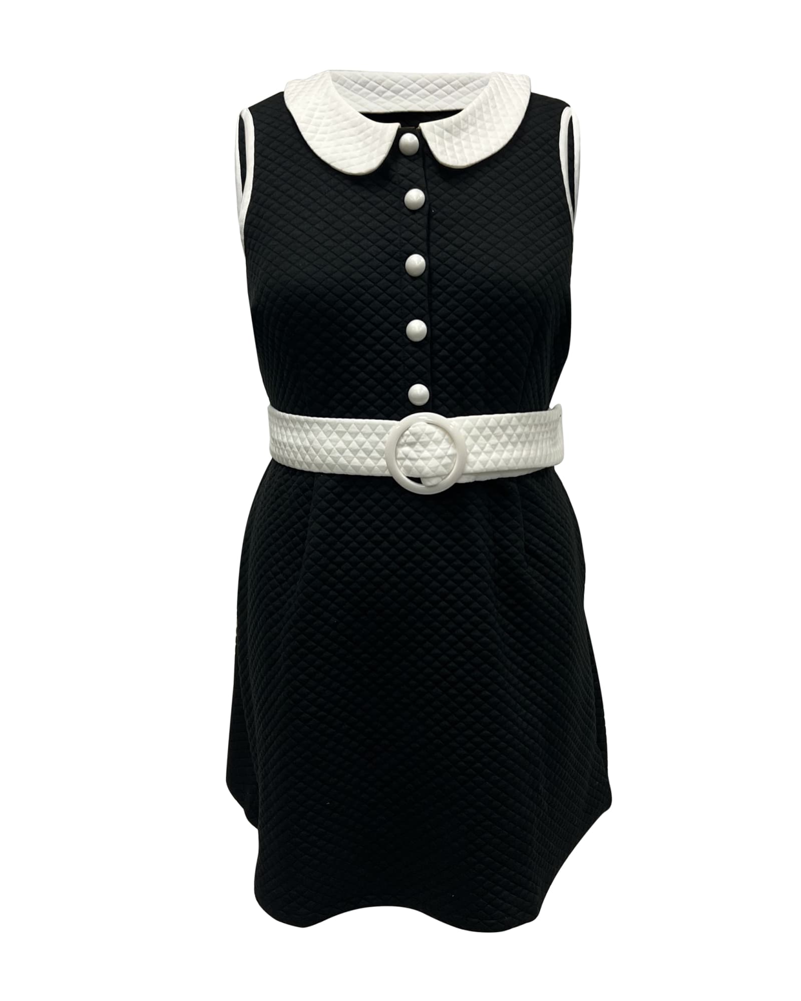 Smak Parlour Black & White Quilted Mini Dress | Black, White