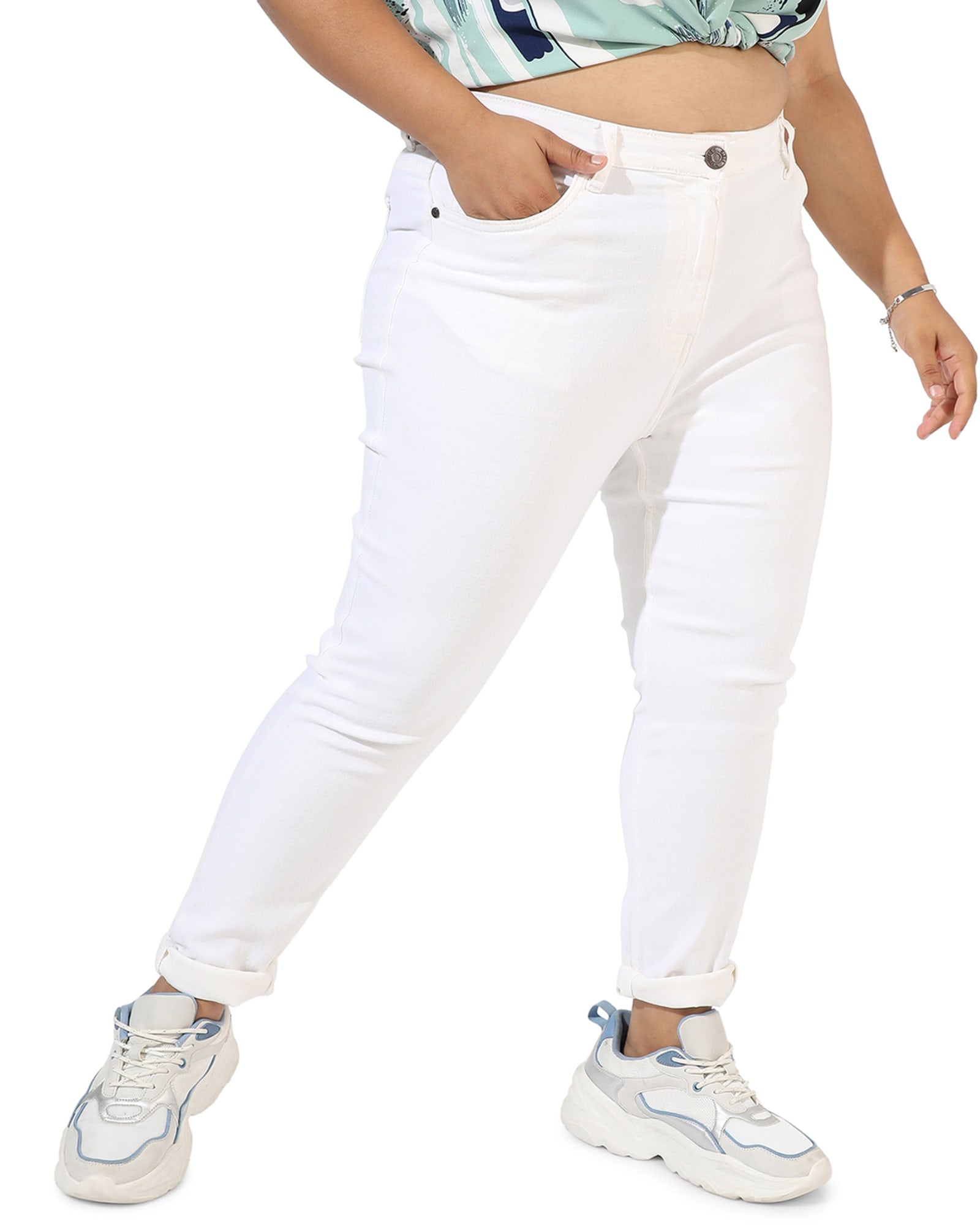 Standards & Practices Modern Women's White Ponte Ankle Length Legging Pants