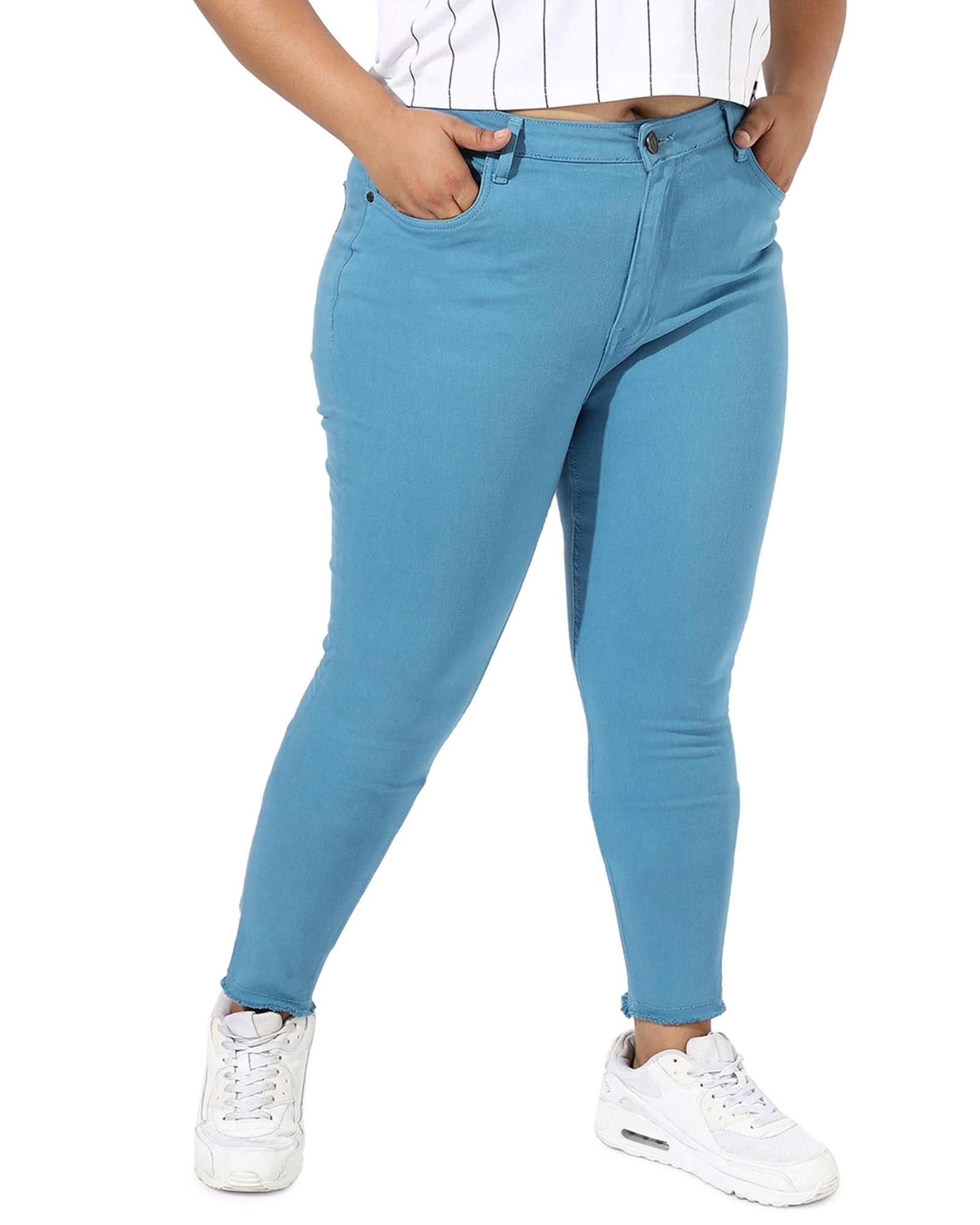 Instafab Plus Size Women Stylish Shaded Casual Navy Blue Jeans
