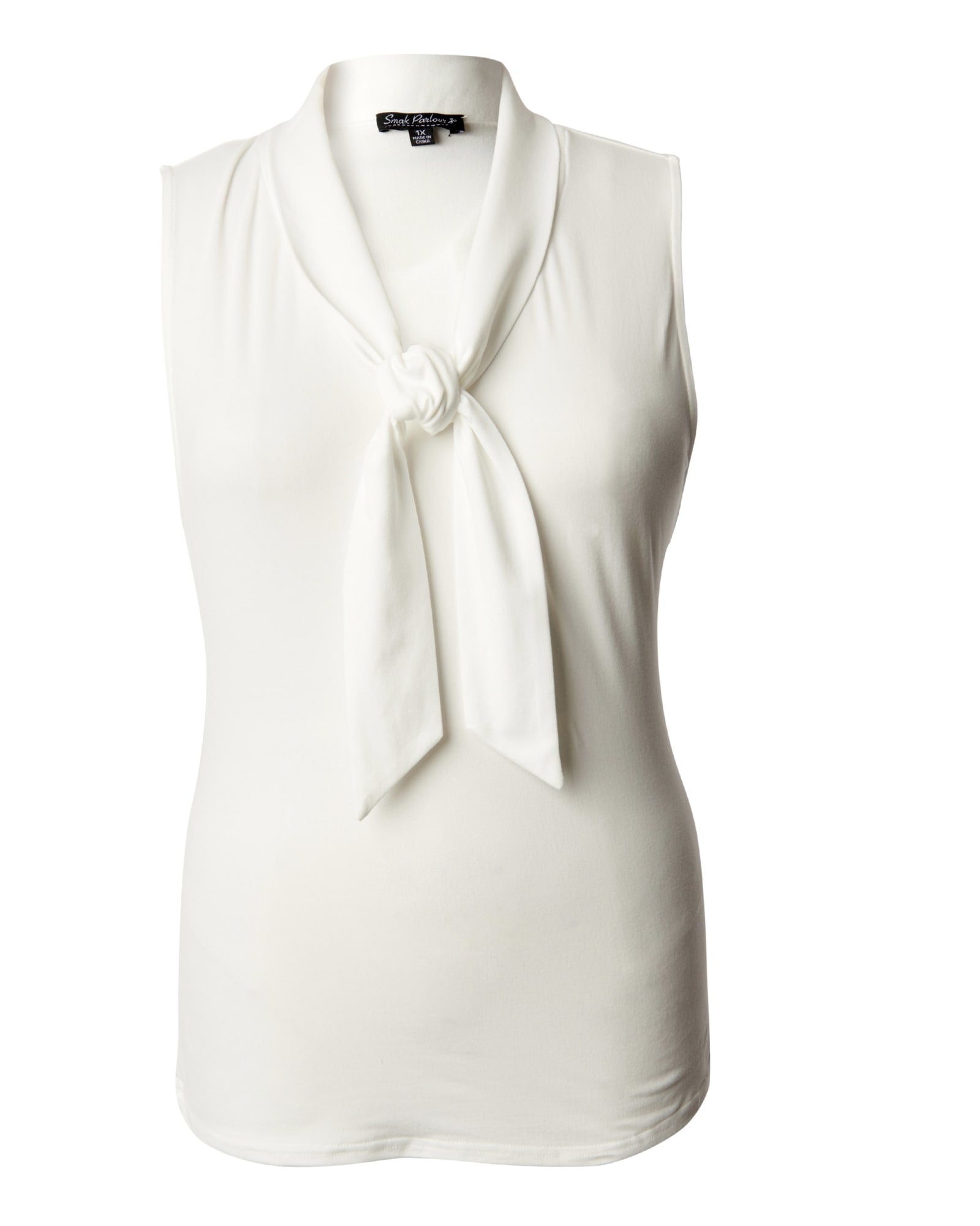 Smak Parlour White Neck Tie Top | White