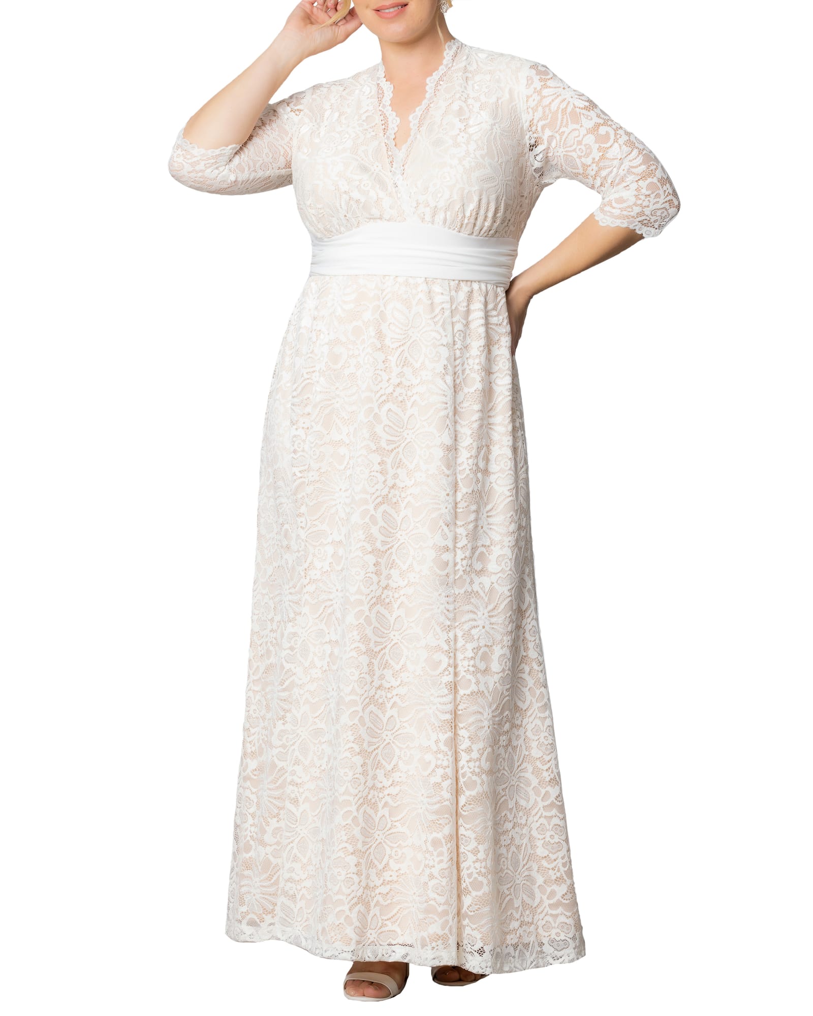 Amour Lace Wedding Gown | IVORY/NUDE
