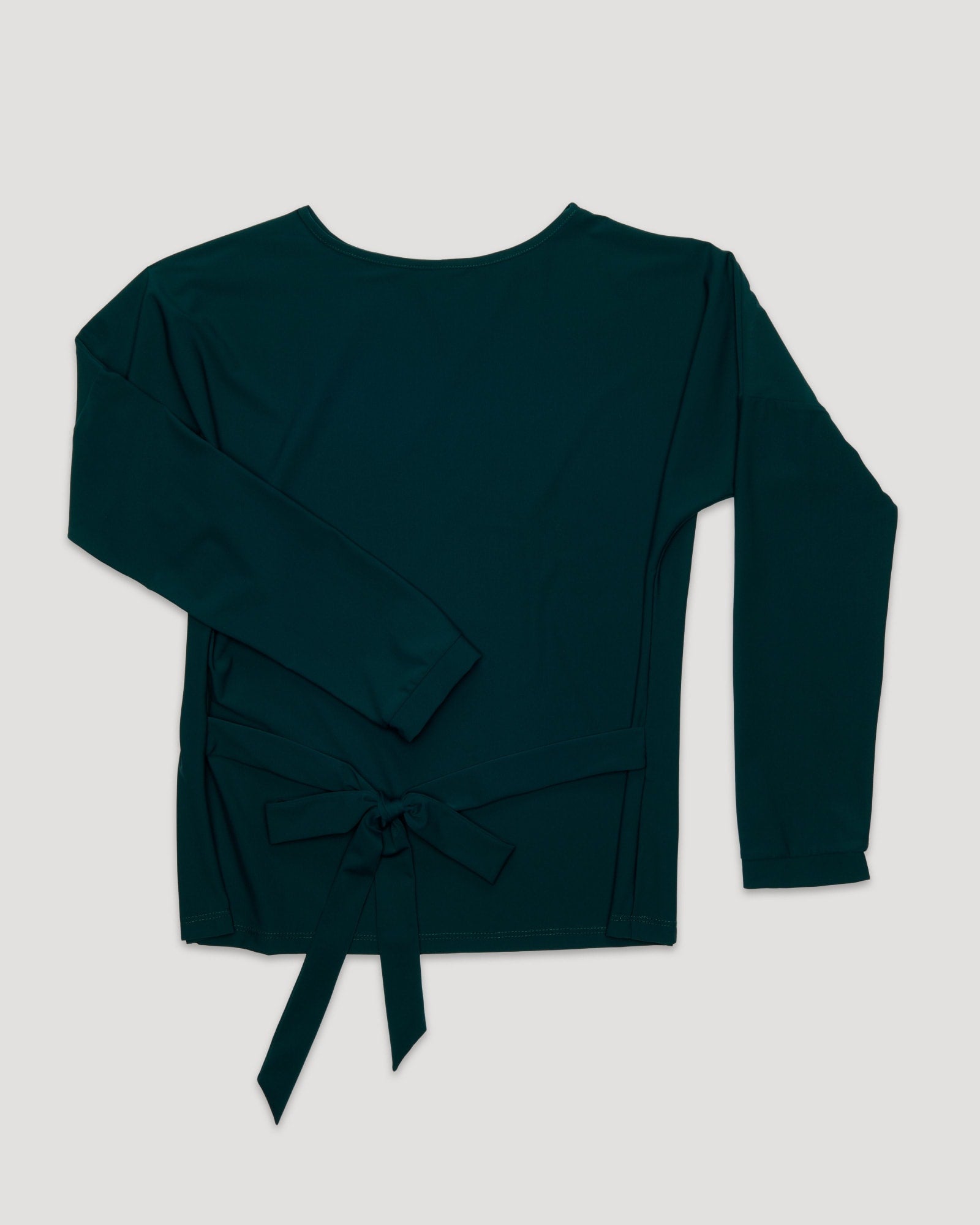 Coraline Long Sleeve Tie Waist Top | Dark Green
