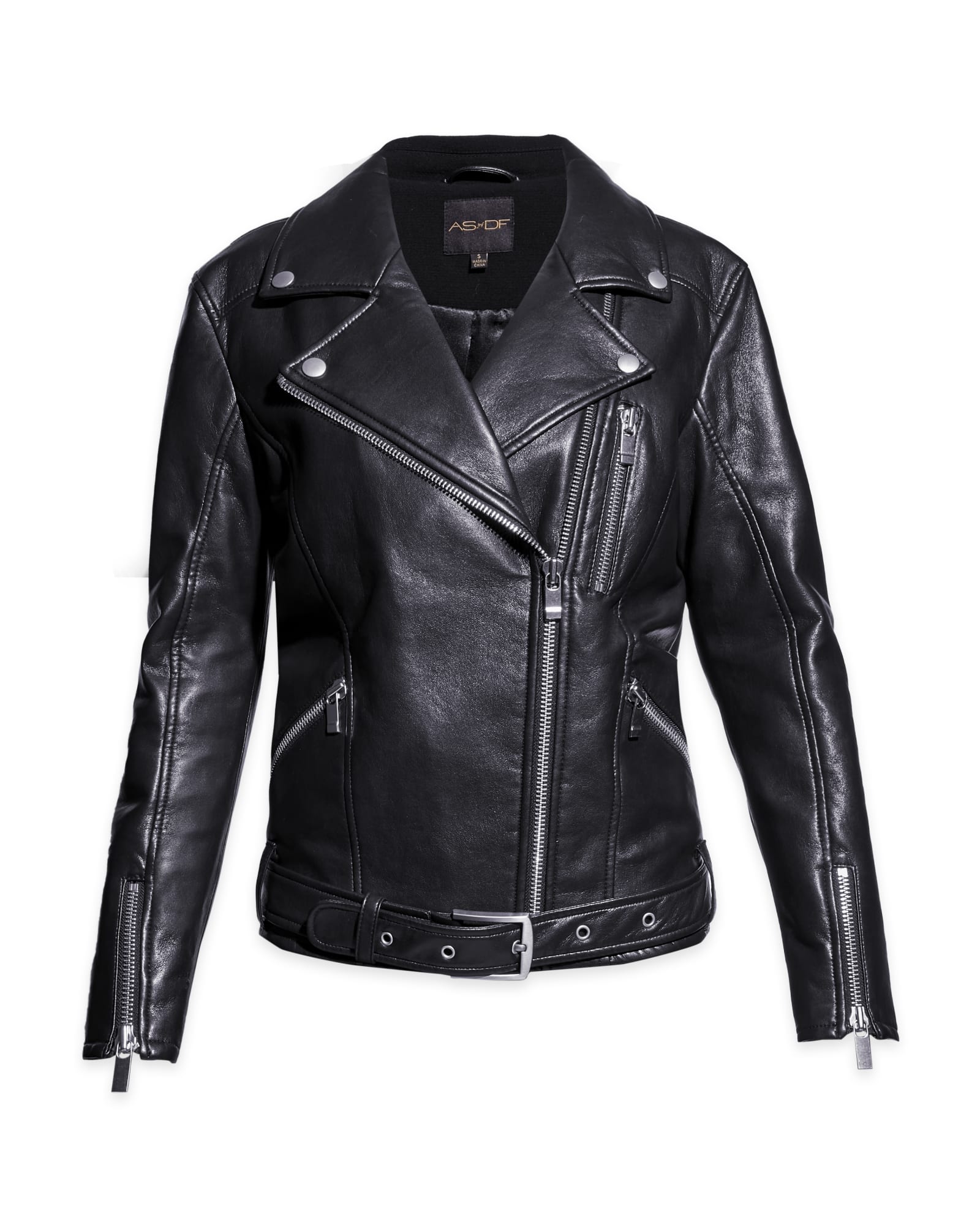 White Mark Plus Size PU Faux Leather Jacket - Black - 1x