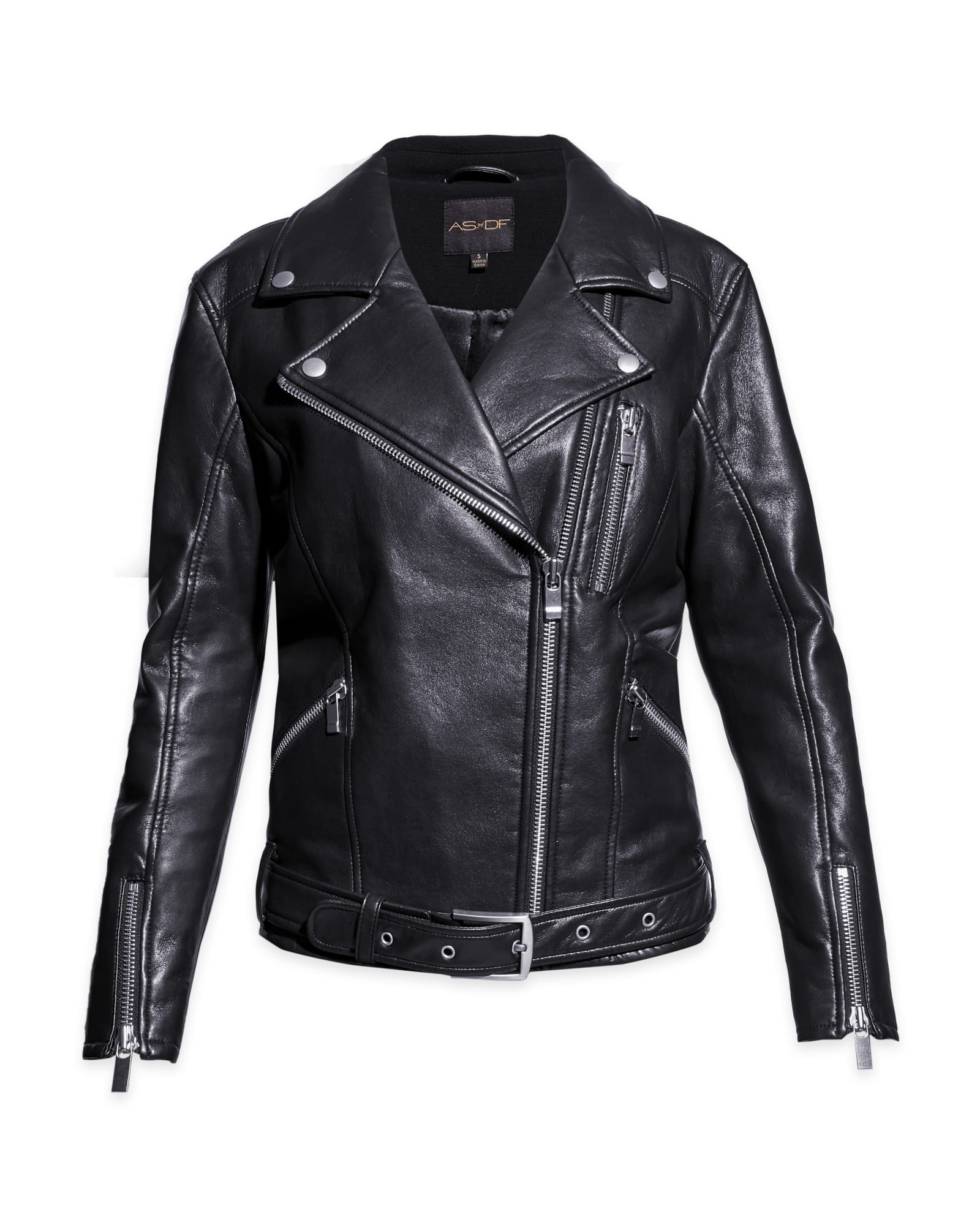 Black Faux Leather Moto Jacket