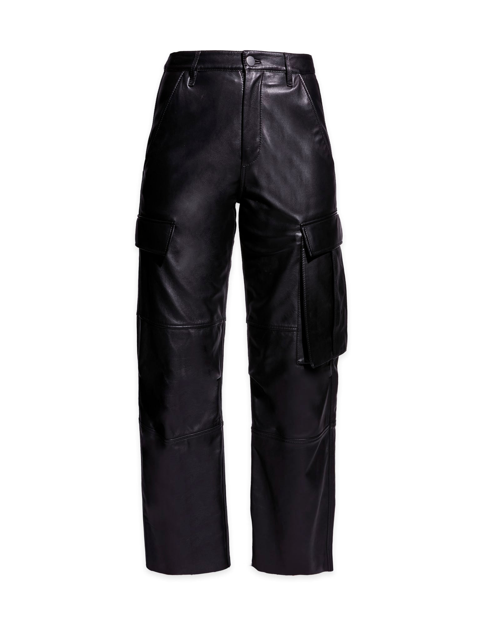 Cole Upcycled Leather Cargo Pants | Black