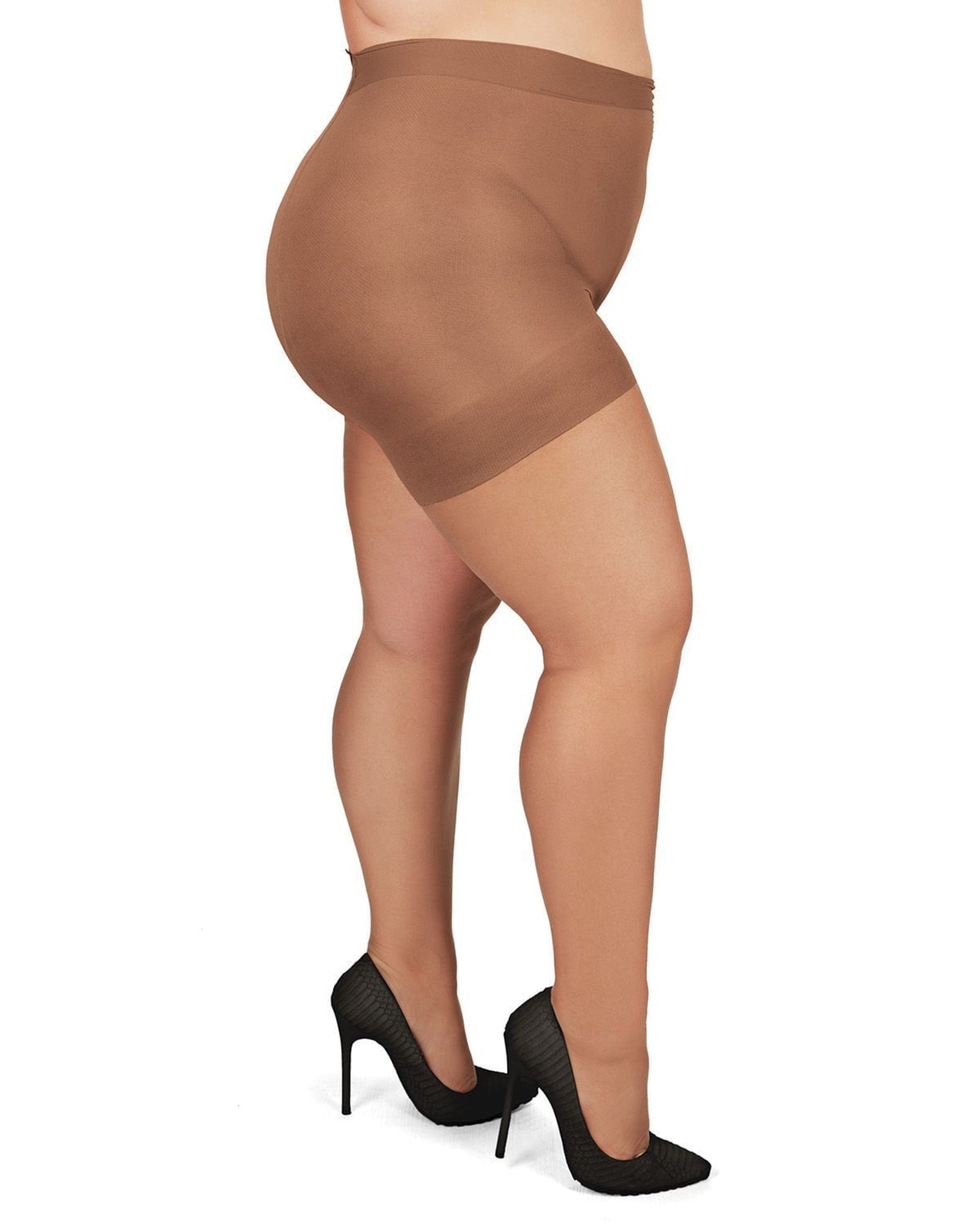 All Day Plus Size Curvy Sheer Control Top Pantyhose | Utopia