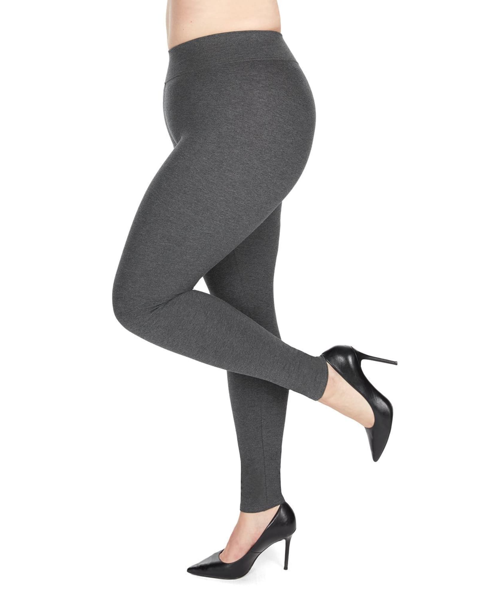 Cotton Blend Basic Yoga Pants | Gray Heather