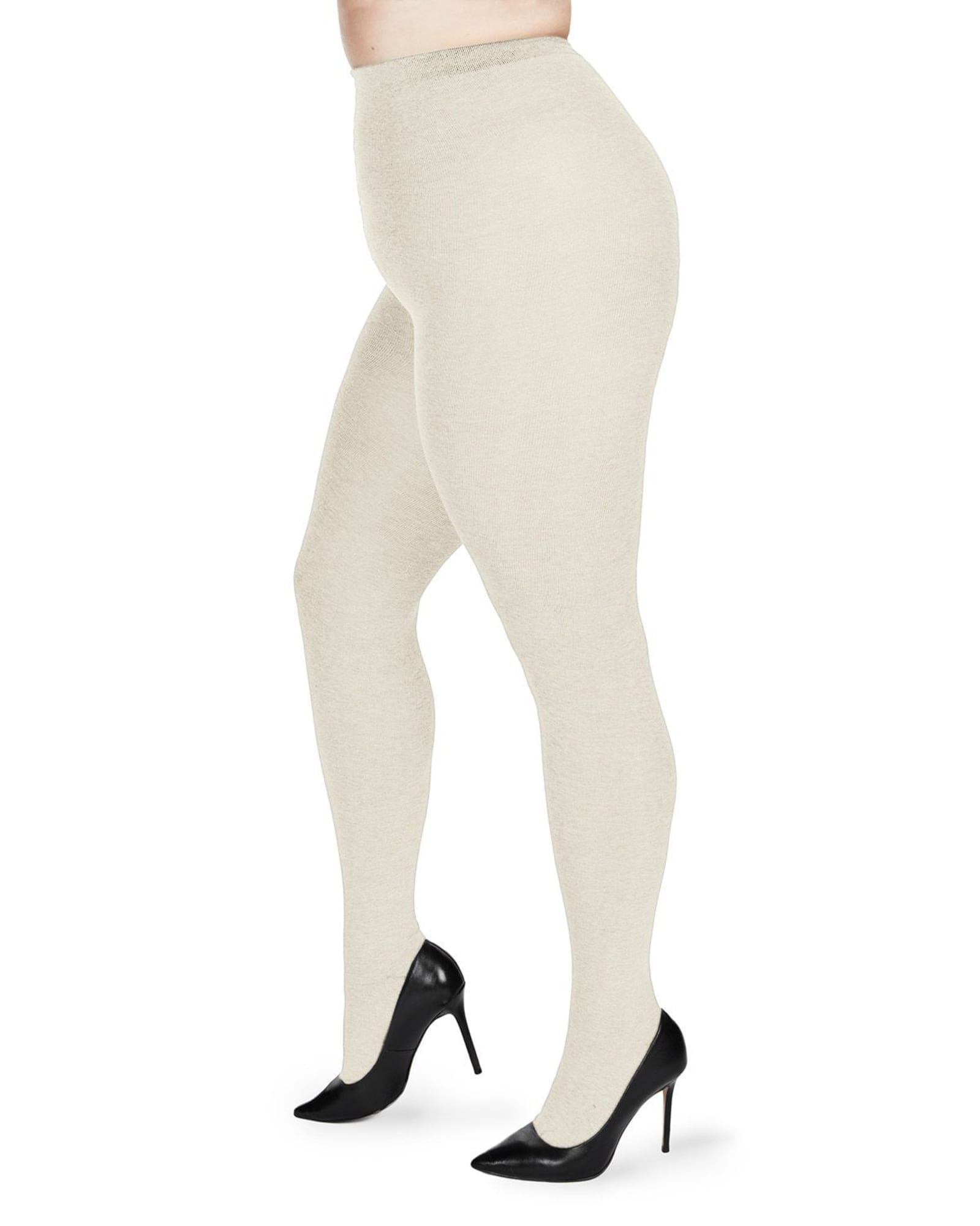 Microfiber Opaque Plus Size Curvy Control Top Tights