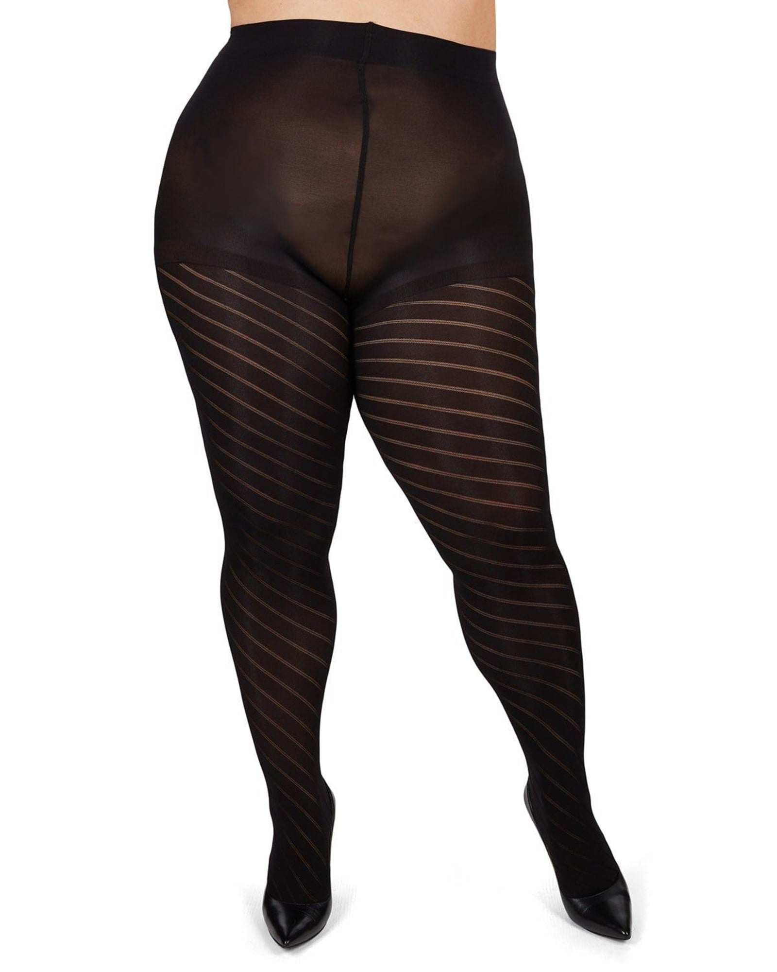 Hue Women's Striped Diamond Tights With Control Top