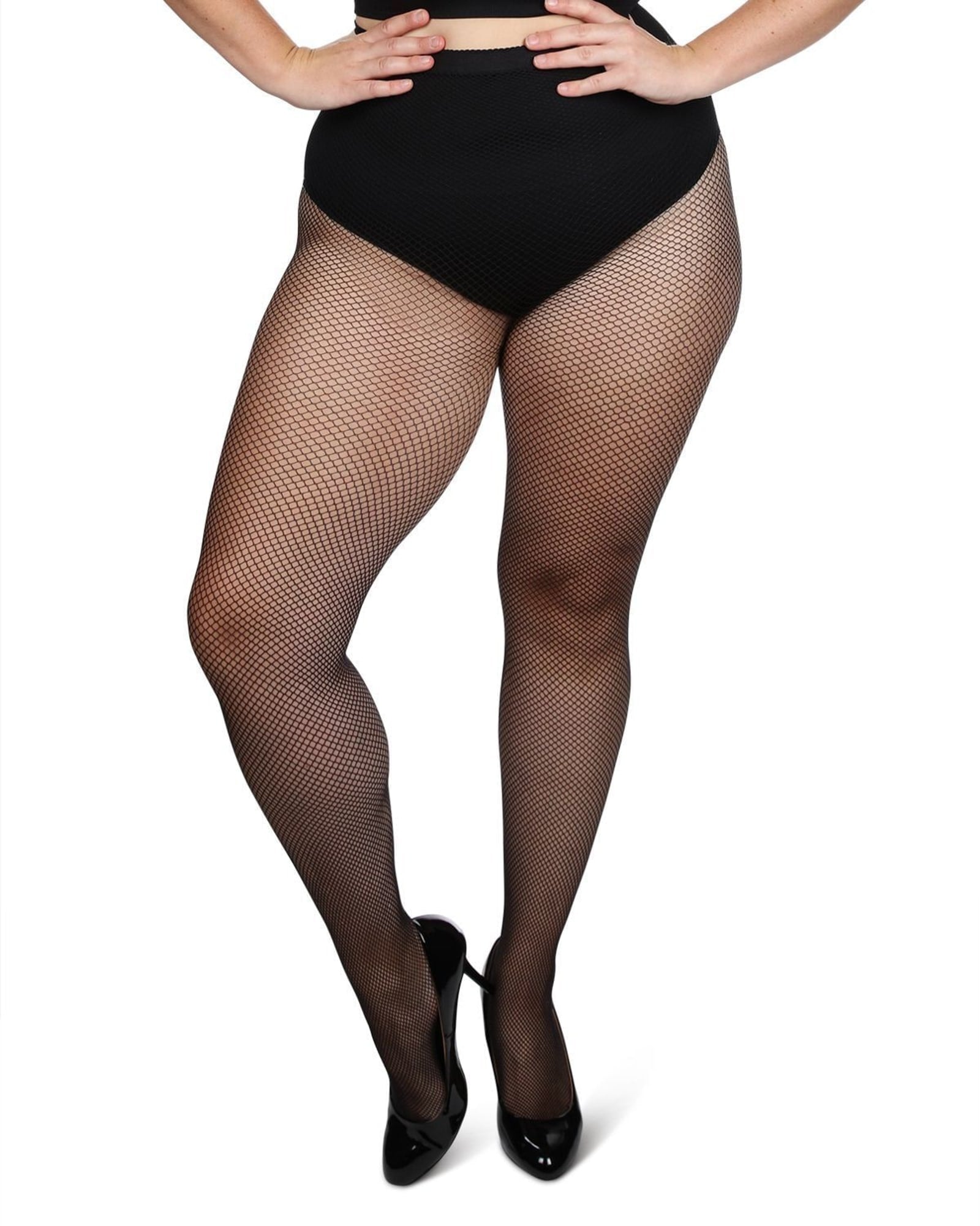 Plus Size Curvy Fishnet Tights | Black