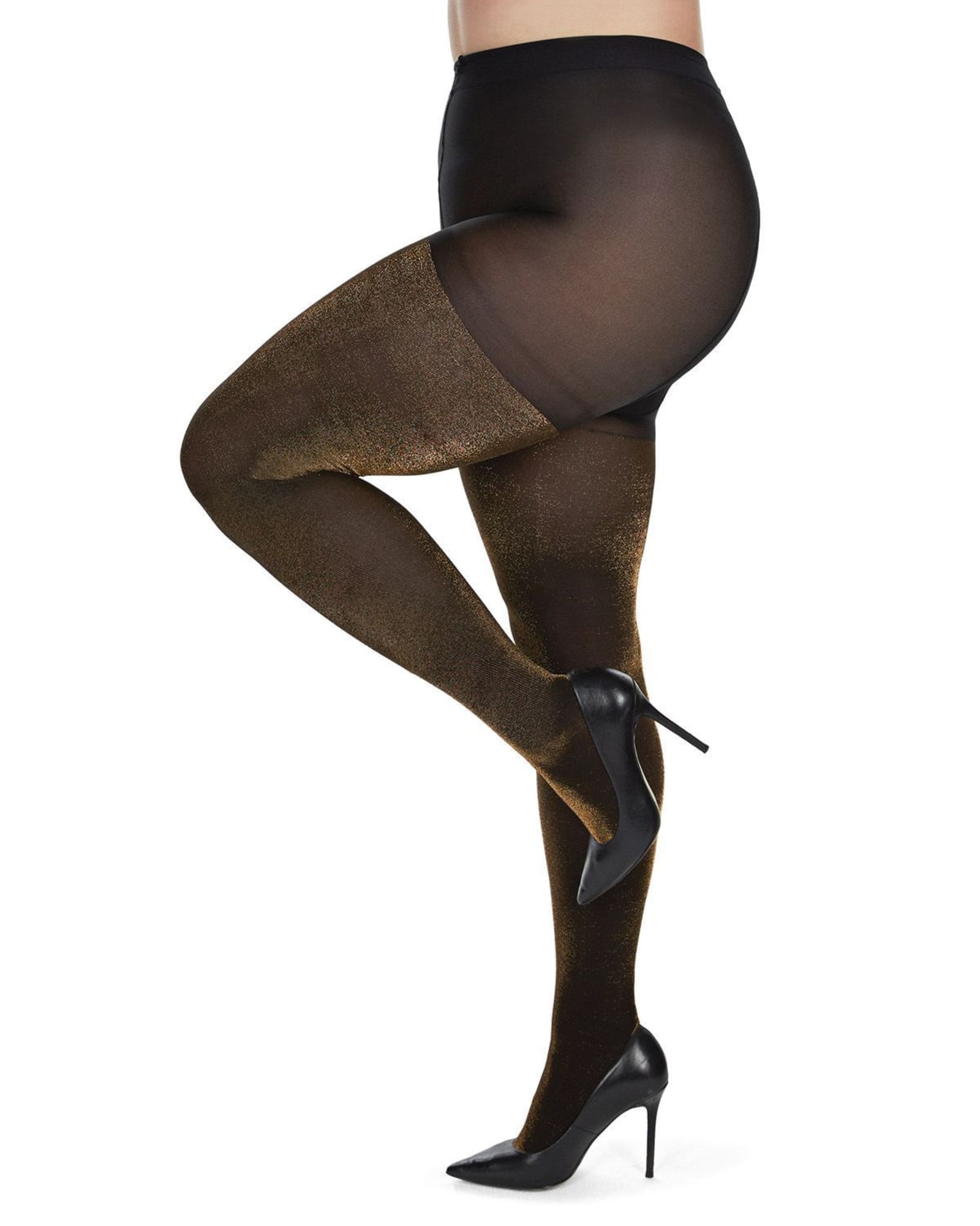 Spiral Opaque Control Top Tights