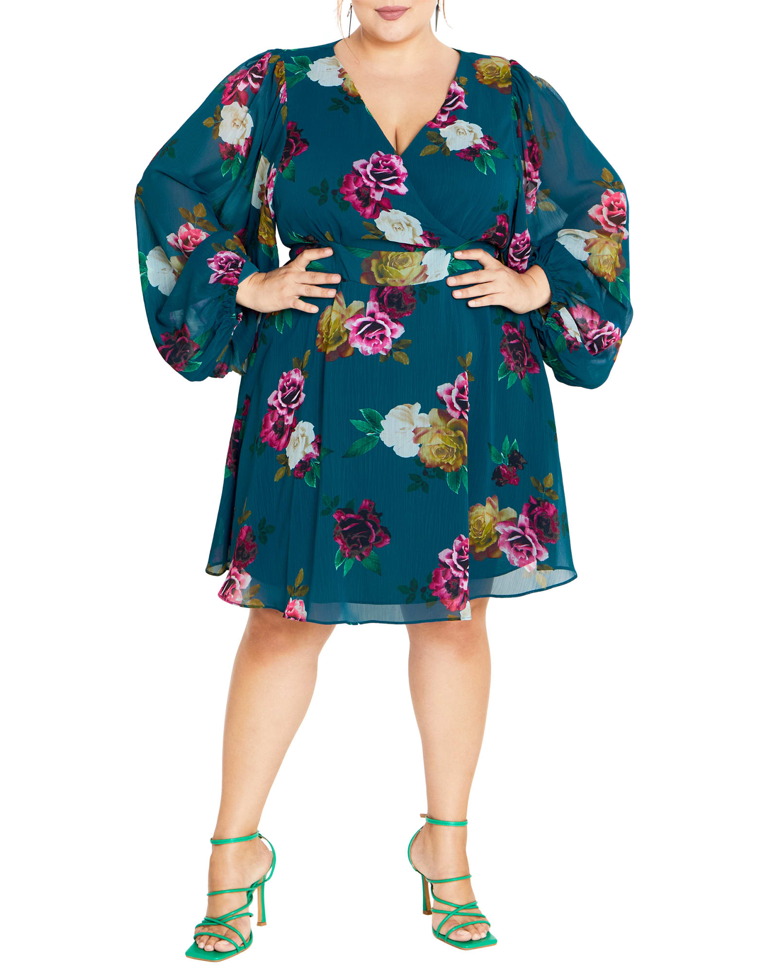 Khloe Floral Dress | Teal Bright Desire