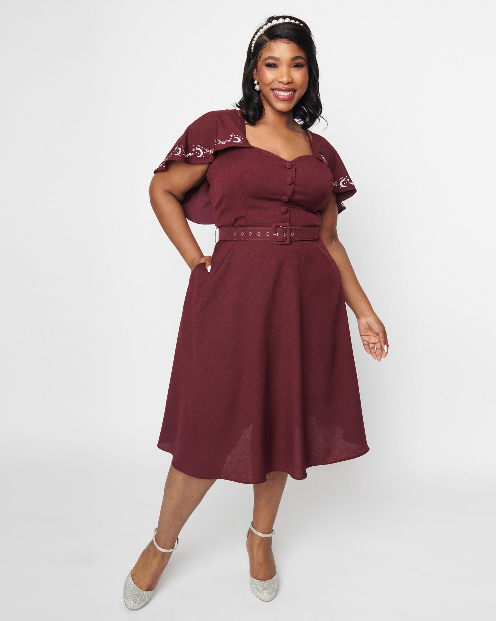 Burgundy Floral Swing Dress  Plus size legging outfits, Plus size