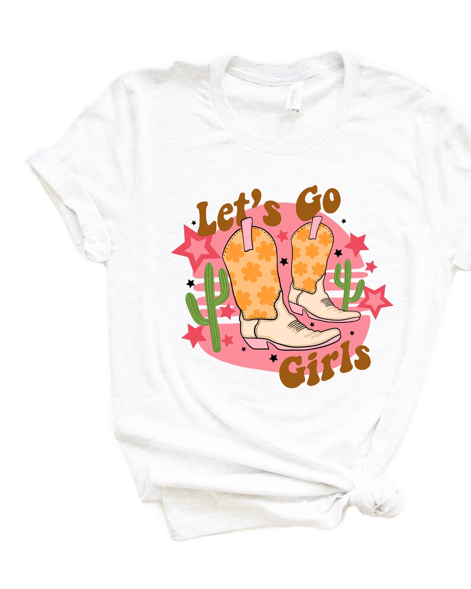 Let's Go Girls Cactus Short Sleeve Graphic Tee | White