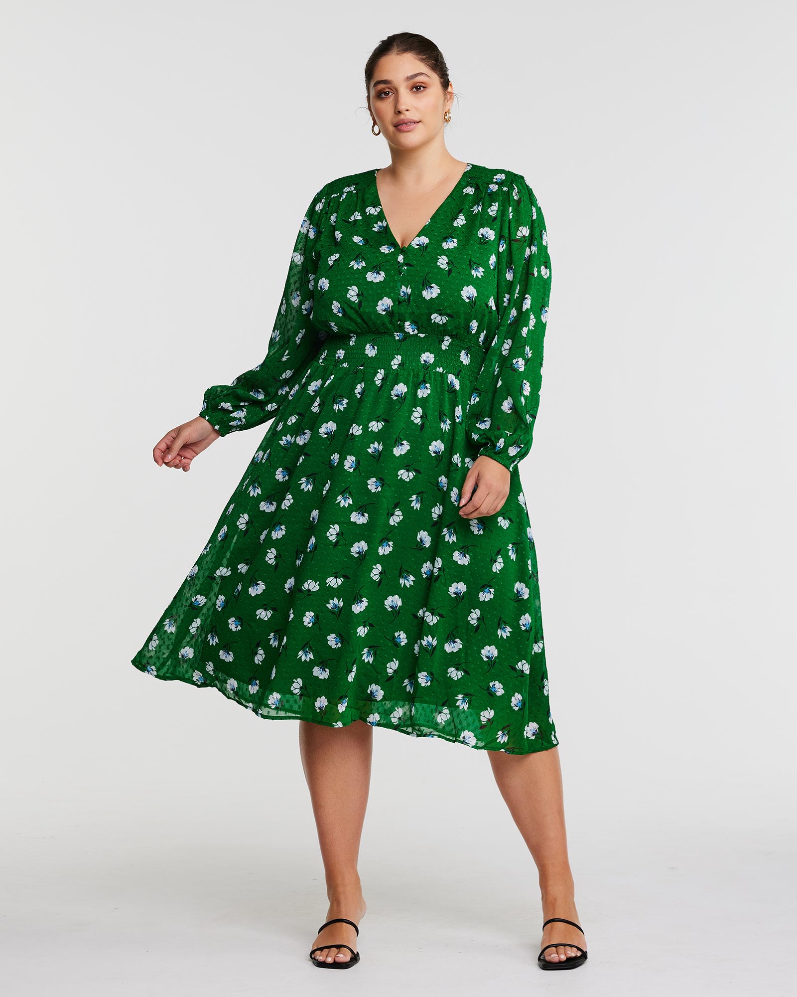 Plus Size Printed Midi Dress