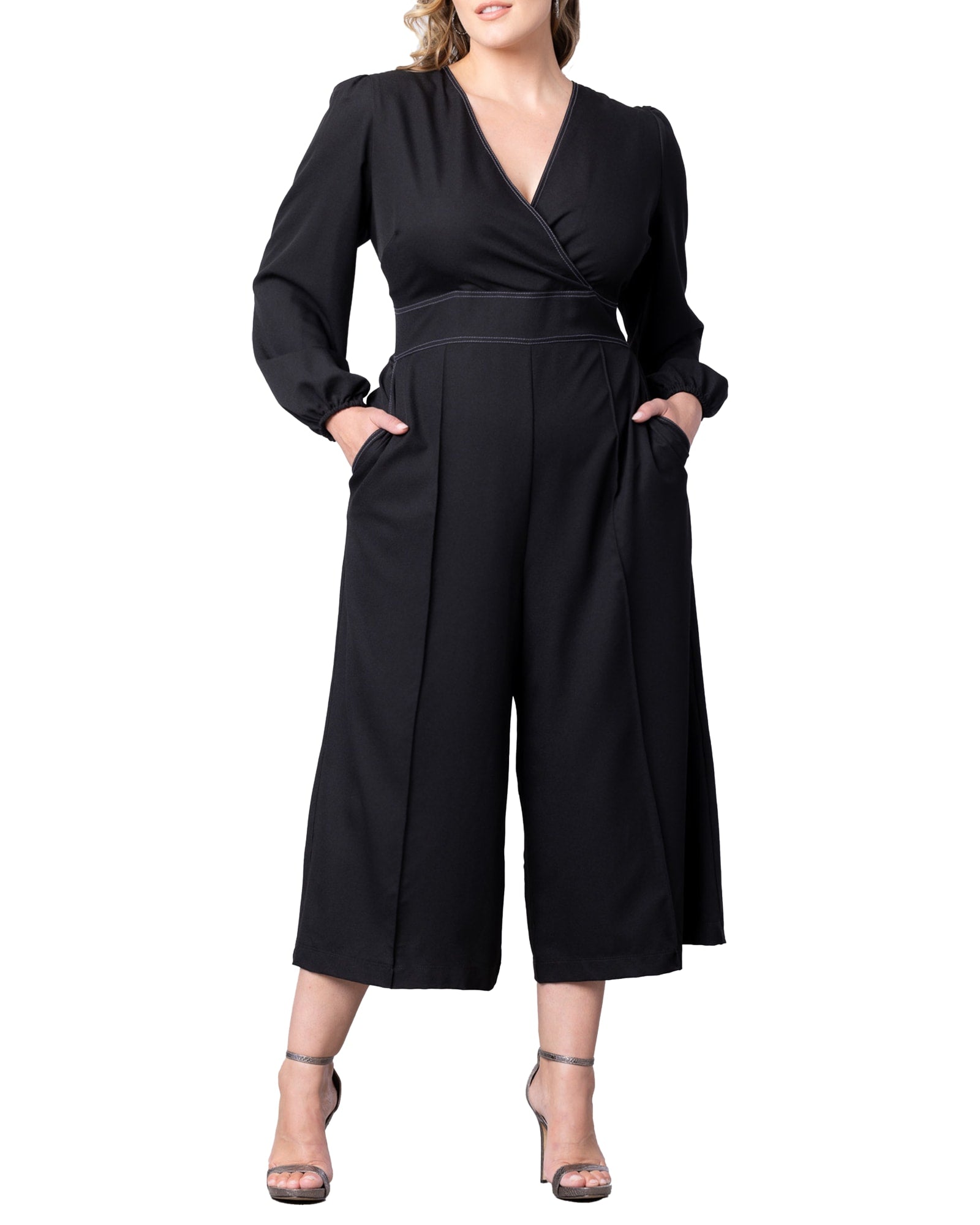 Plus Size Elegant Black Long Sleeve Jumpsuit Formal For Women Sexy  Bodysuits With Long Sleeves For Evening Wear From Dongporou, $20.64