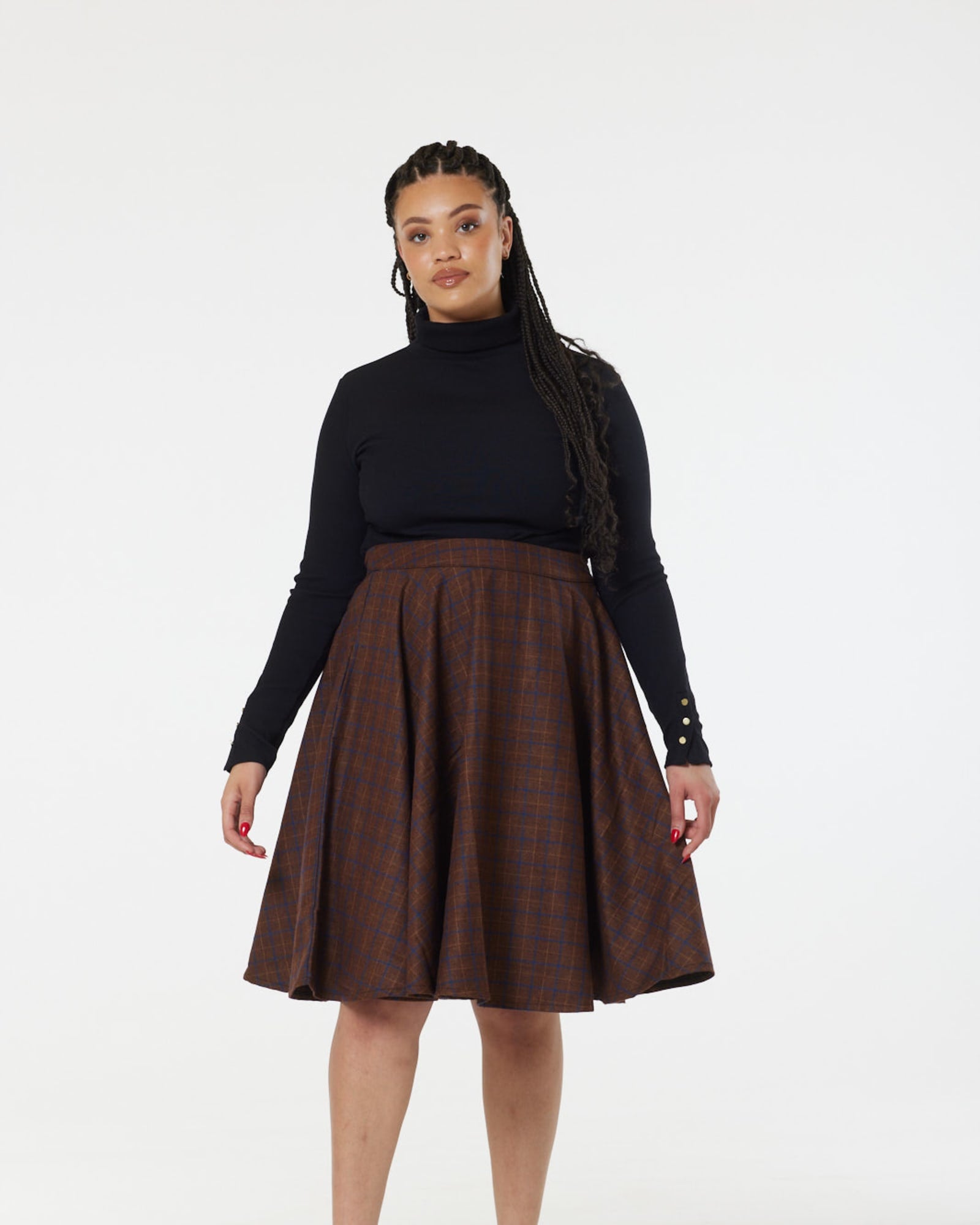 Sophie Skirt Blue and Brown | Brown