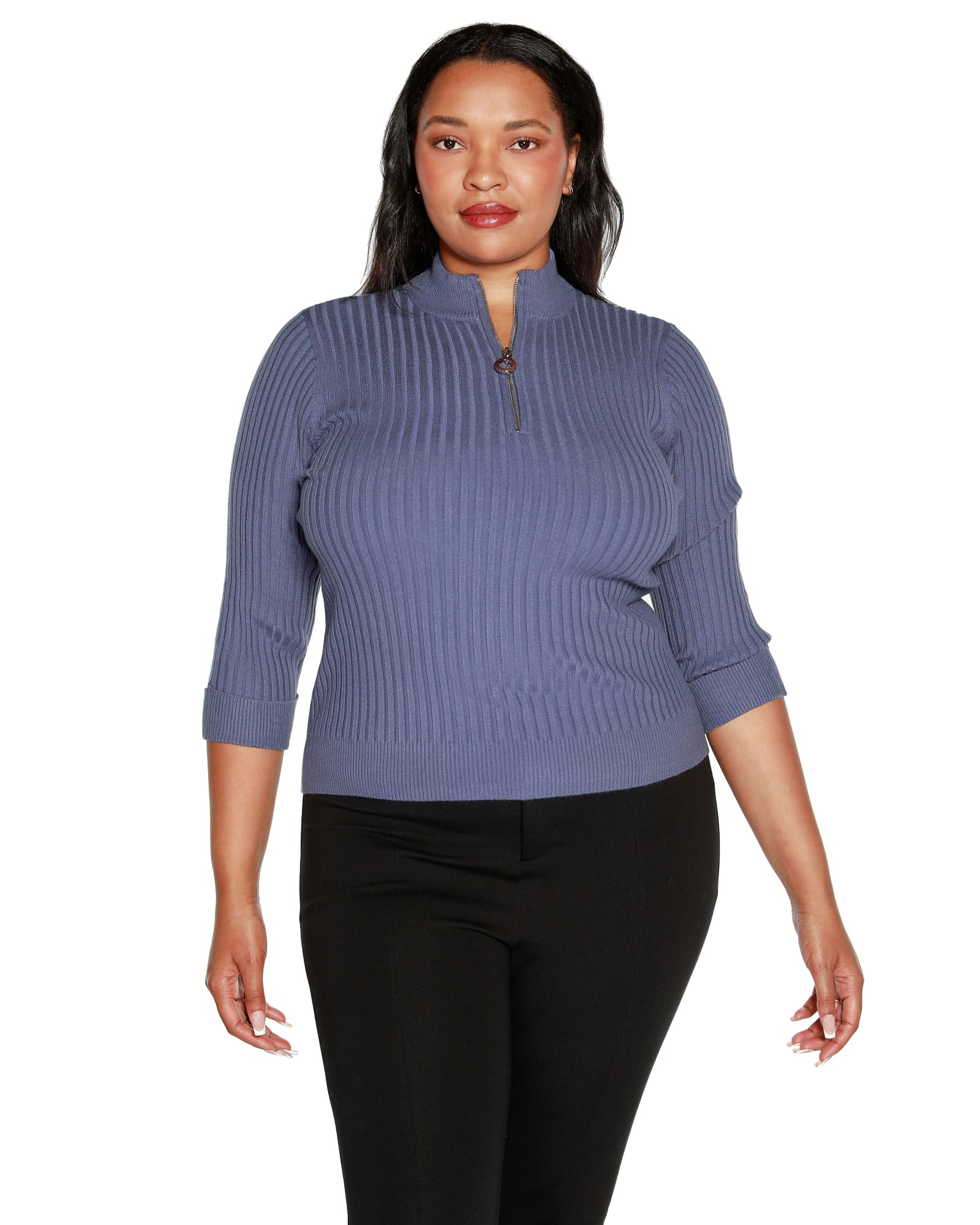 Ribbed Quarter-Zip Sweater | Indigo Coast