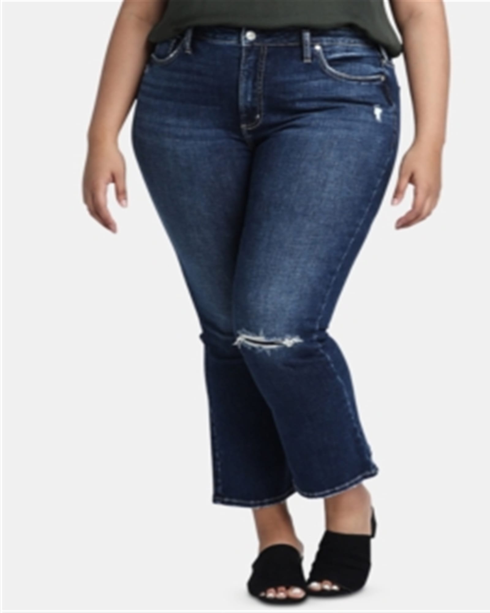 Silver Jeans Co. Women's Trendy  Ripped Bootcut Jeans Blue  16X26 | Blue