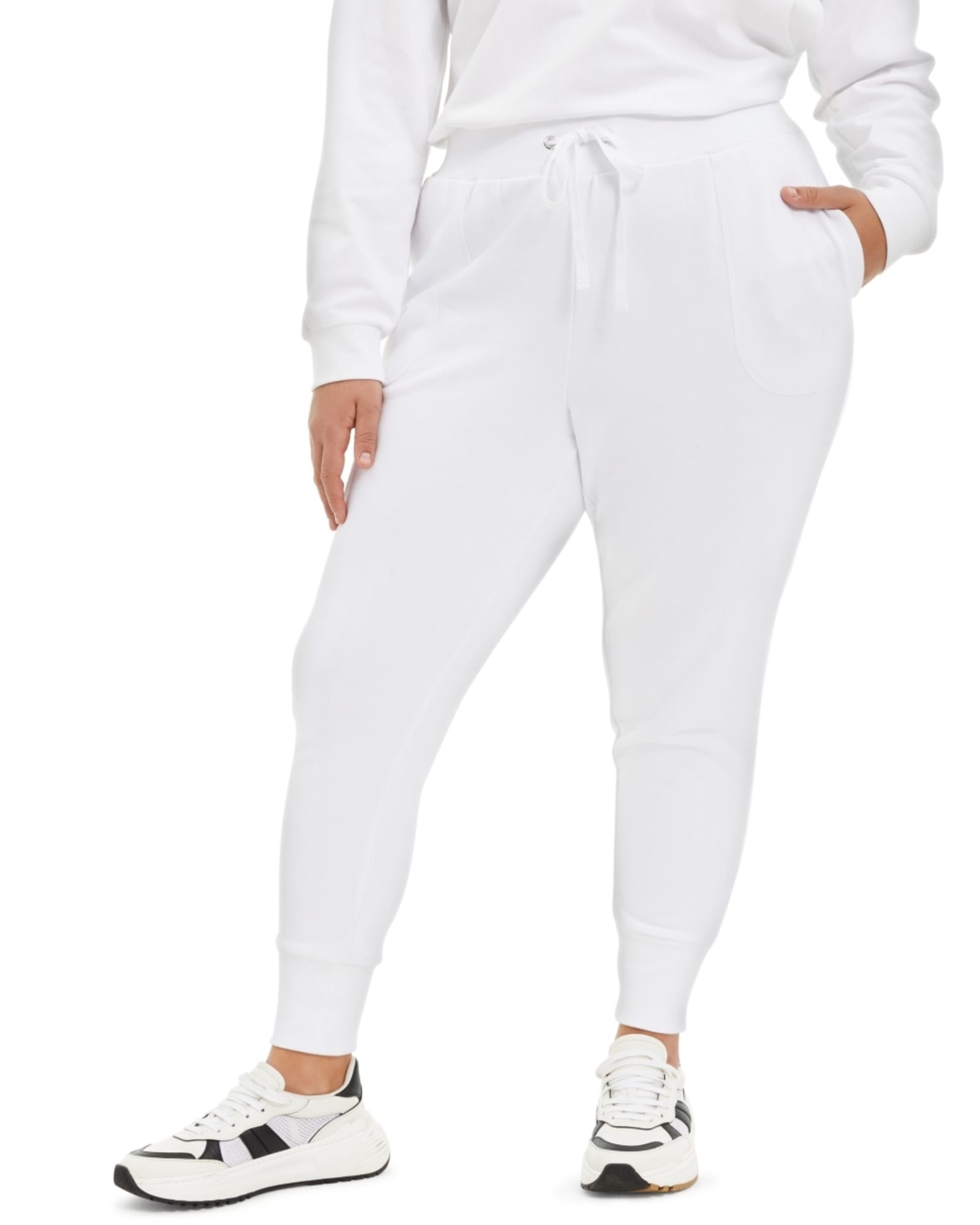 Danielle Bernstein Women's   French Terry Pants White  2X | White